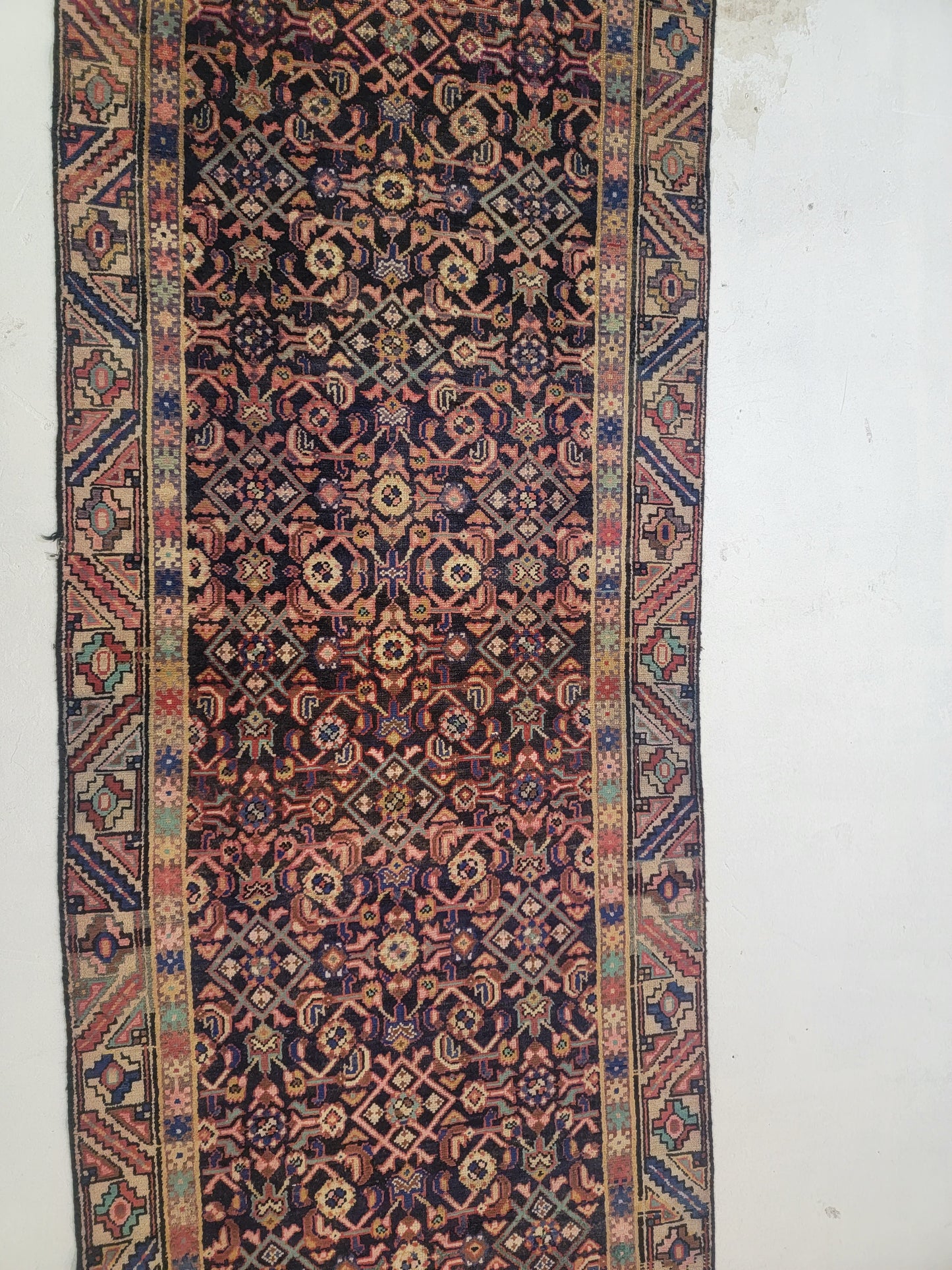 Hand-Knotted Wool Gallery Size Saveh 3'4" x 9'7"