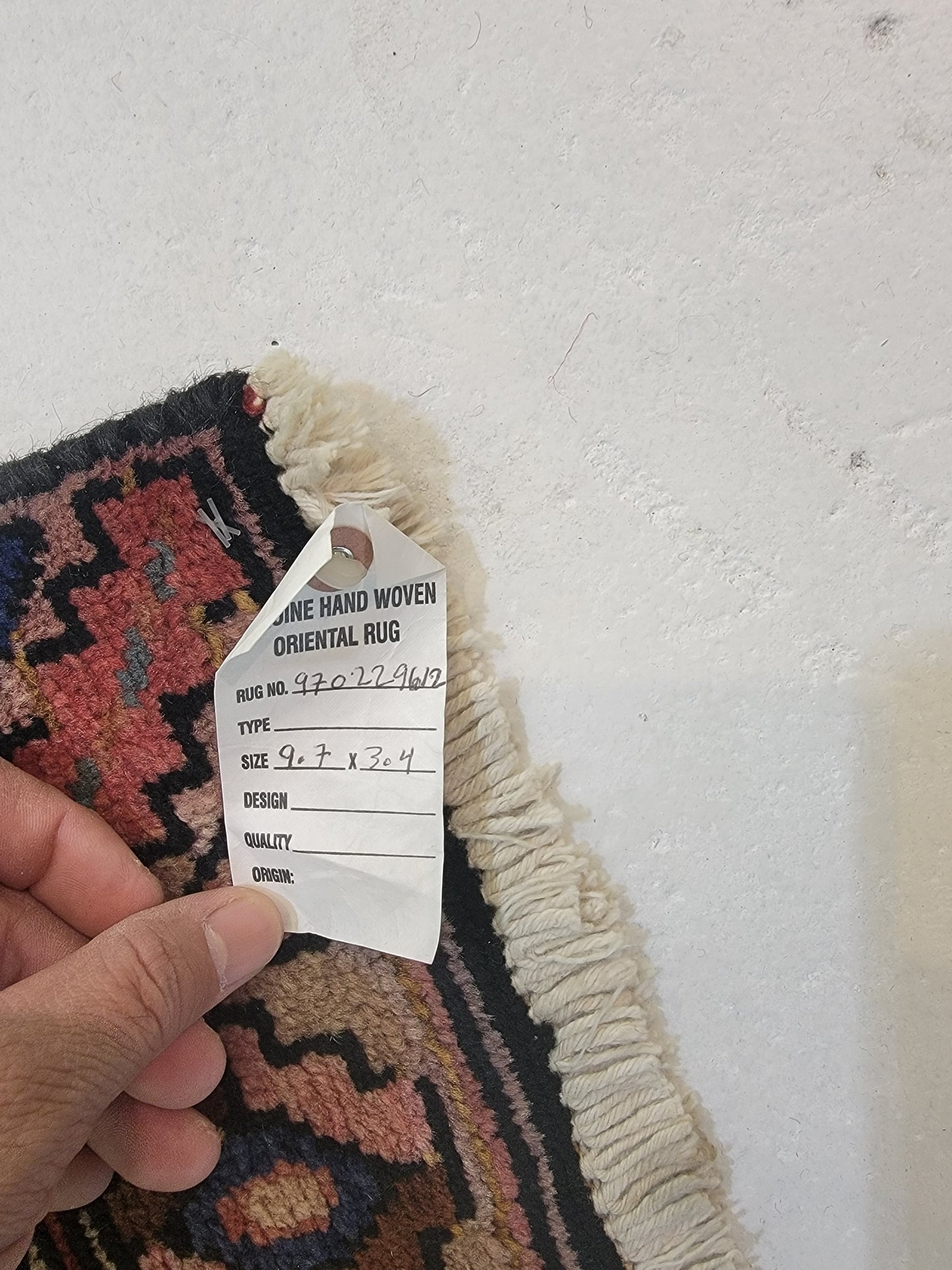 Hand-Knotted Wool Gallery Size Saveh 3'4" x 9'7"