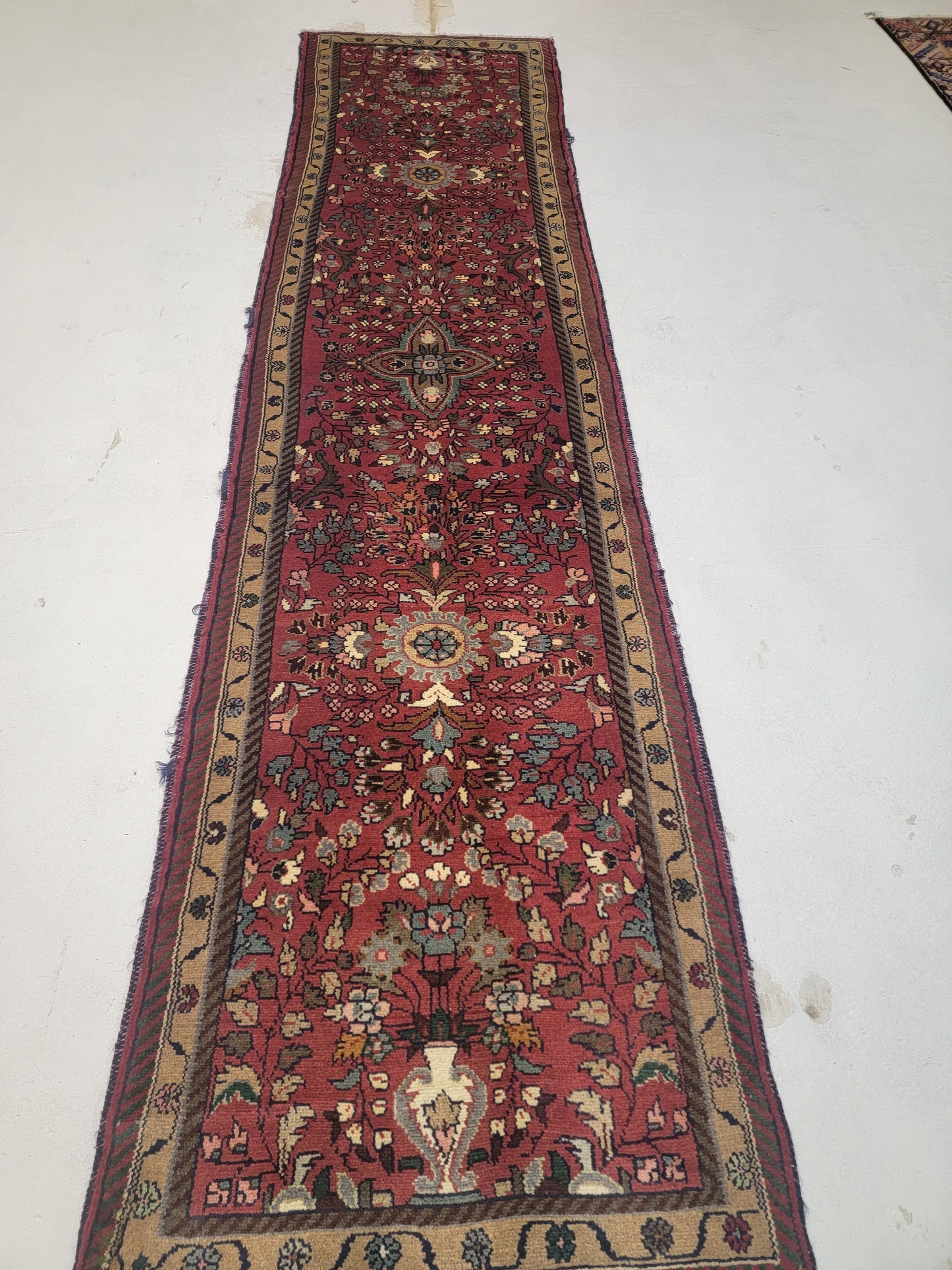 Hand-Knotted Wool Runner Hamedan 2'5" x 9'10"