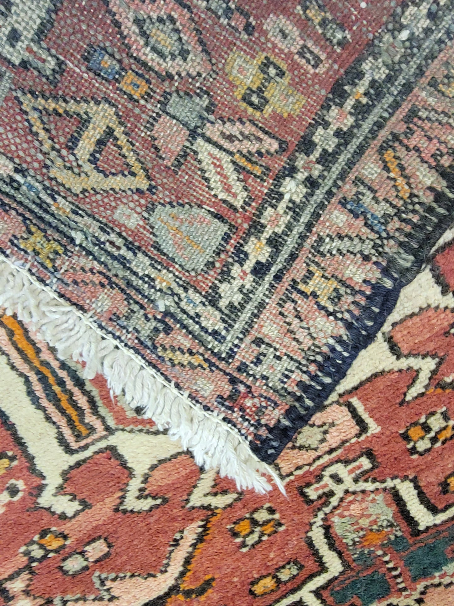 Hand-Knotted Wool Runner Heriz Karajeh 2'4" x 10'7"