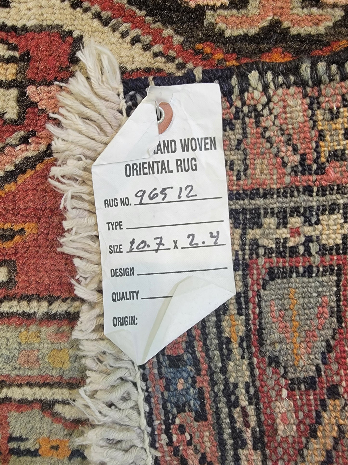 Hand-Knotted Wool Runner Heriz Karajeh 2'4" x 10'7"
