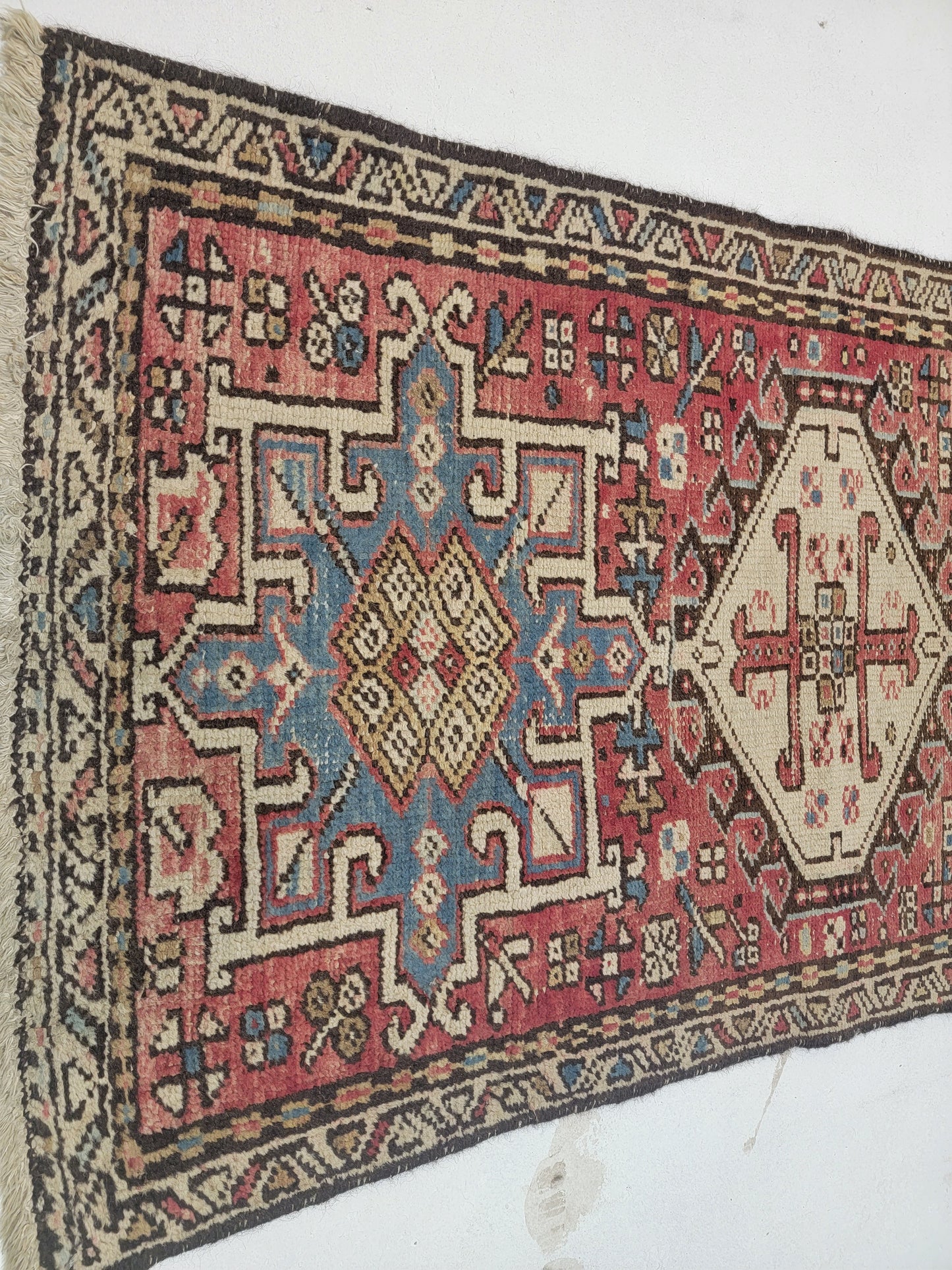 Hand-Knotted Wool Gallery Size Heriz Karajeh 2'6" x 10'7"