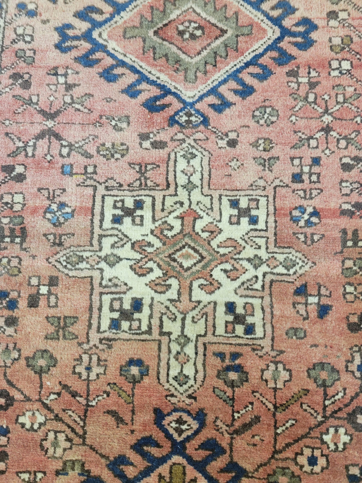 Hand-Knotted Wool Gallery Size Heriz Karajeh 2'10" x 10'6"