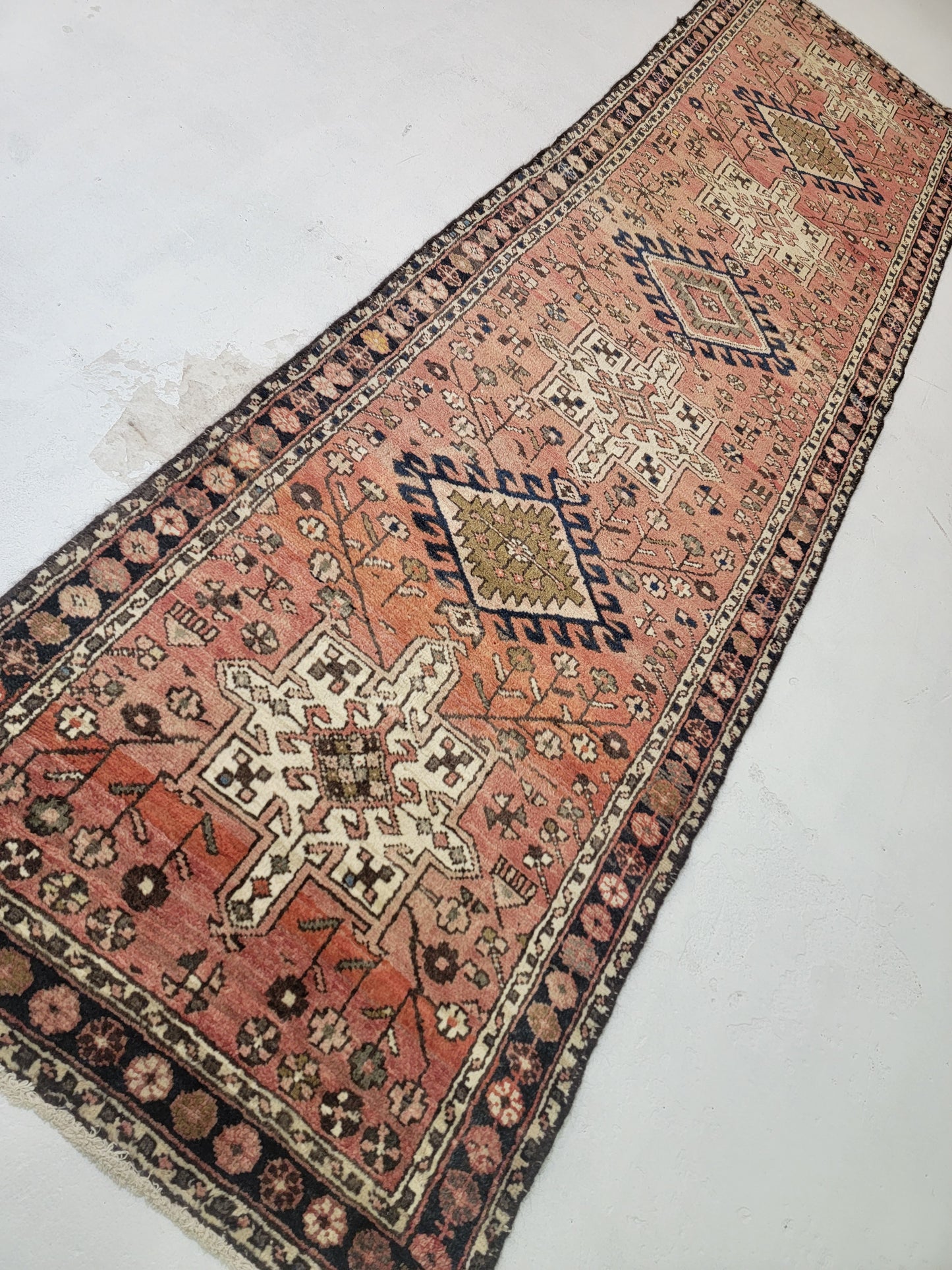 Hand-Knotted Wool Gallery Size Heriz Karajeh 2'10" x 10'6"