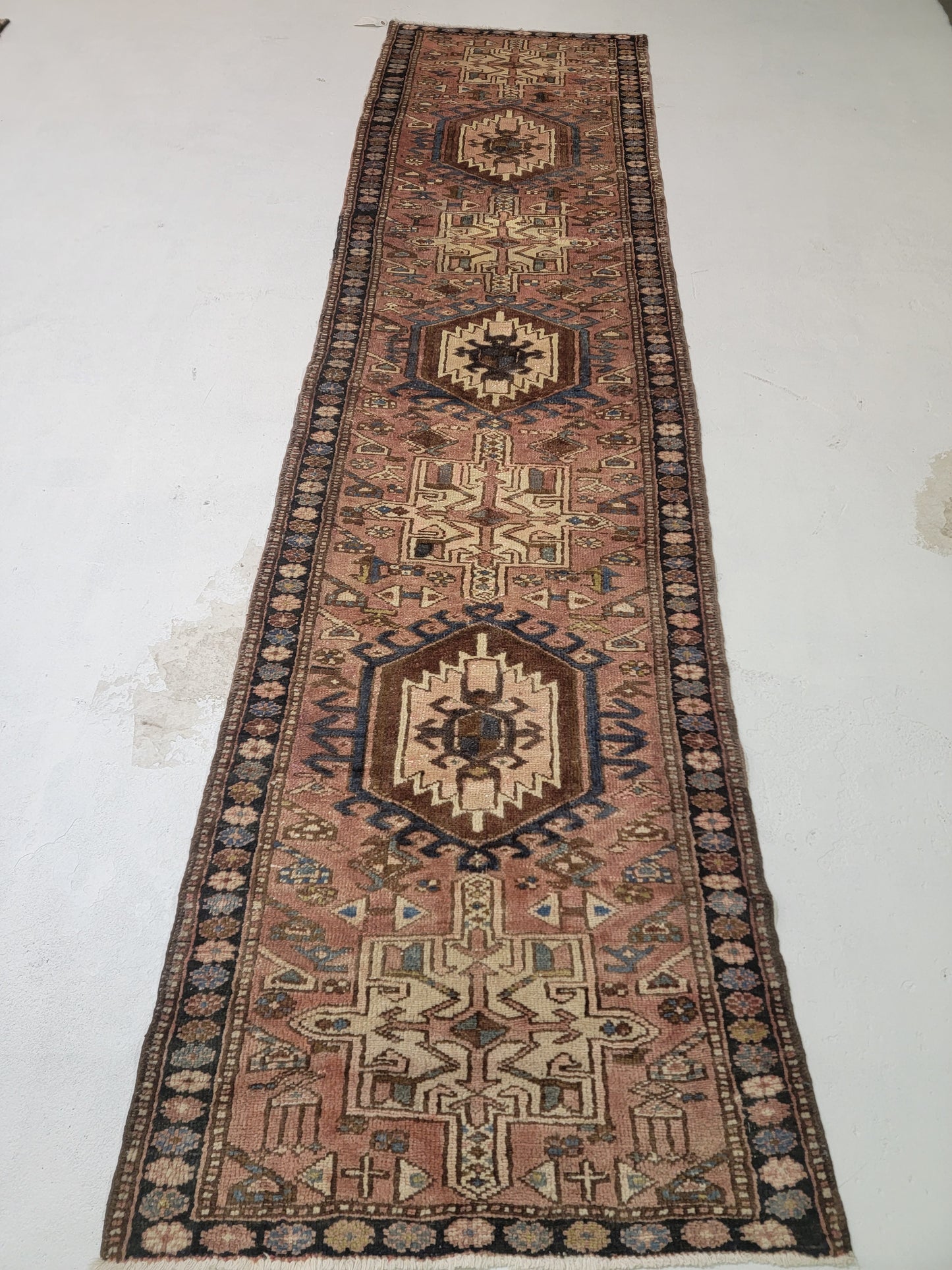 Hand-Knotted Wool Gallery Size Heriz Karajeh 2'9" x 10'8"