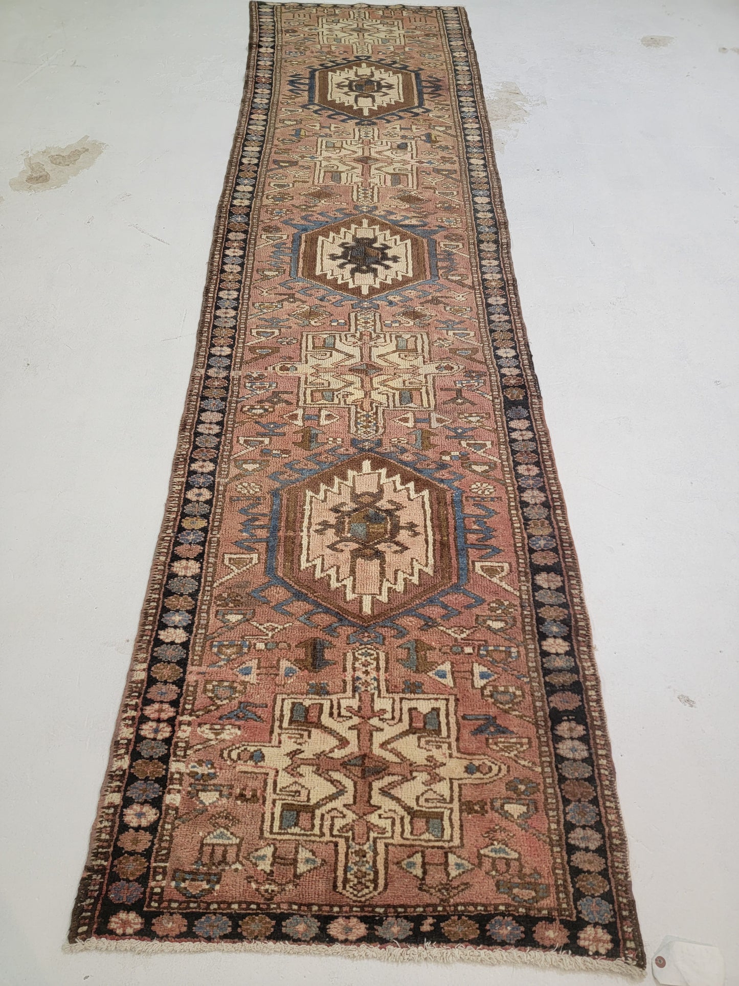 Hand-Knotted Wool Gallery Size Heriz Karajeh 2'9" x 10'8"