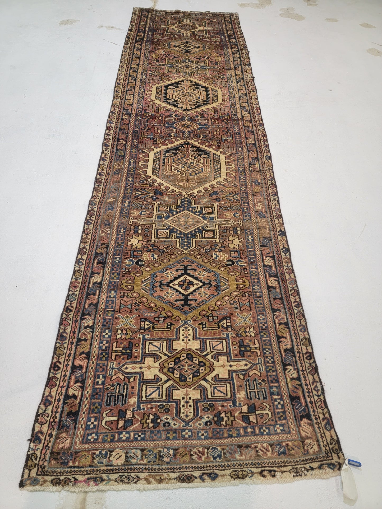 Hand-Knotted Wool Gallery Size Heriz Karajeh 2'10" x 10'9"