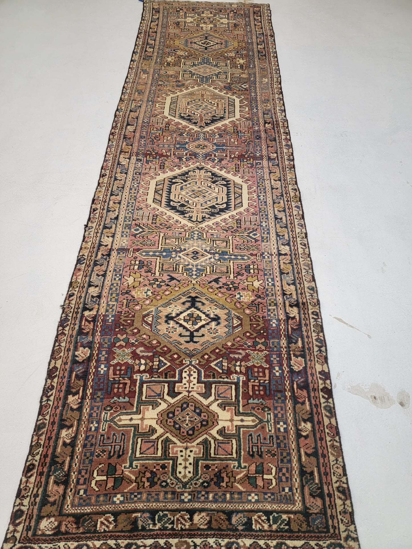 Hand-Knotted Wool Gallery Size Heriz Karajeh 2'10" x 10'9"