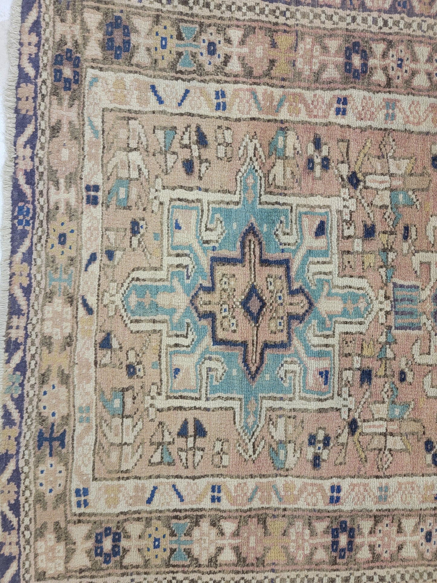 Hand-Knotted Wool Runner Heriz Karajeh 2'11" x 10'9"