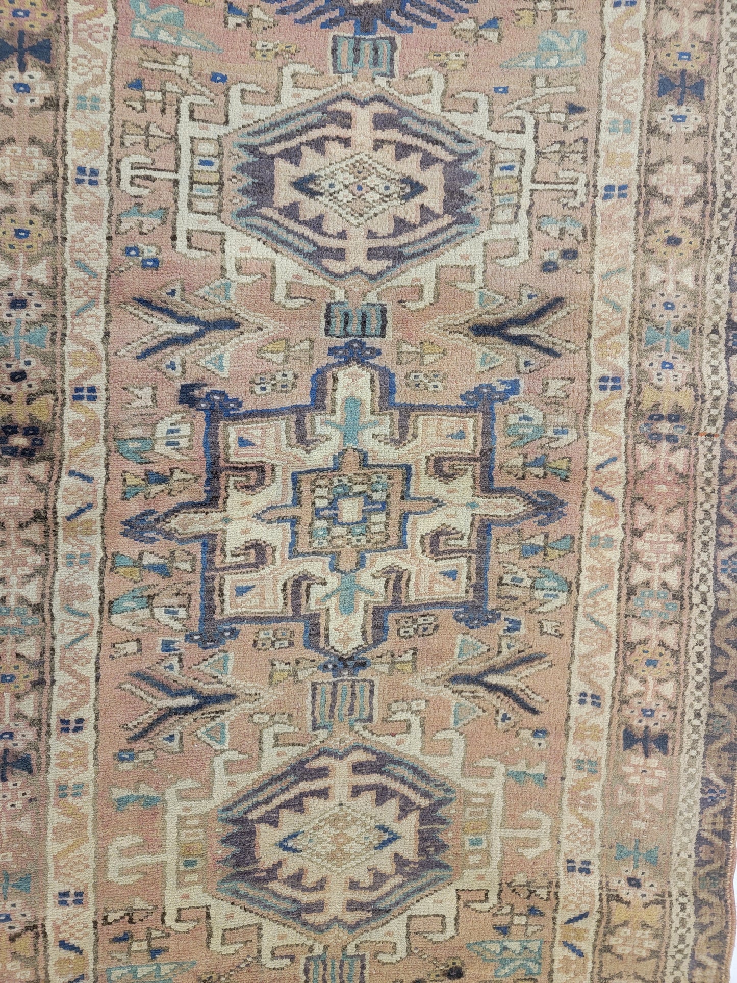Hand-Knotted Wool Runner Heriz Karajeh 2'11" x 10'9"