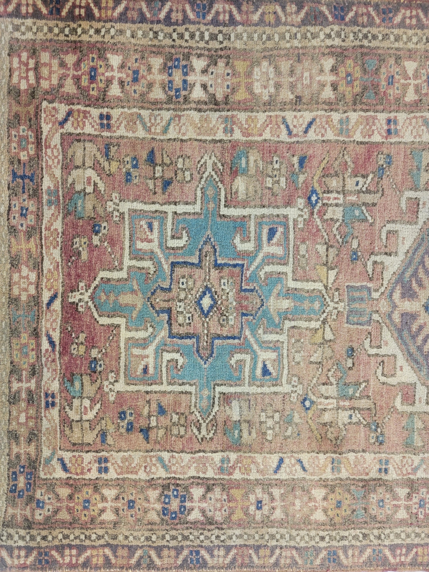 Hand-Knotted Wool Runner Heriz Karajeh 2'11" x 10'9"