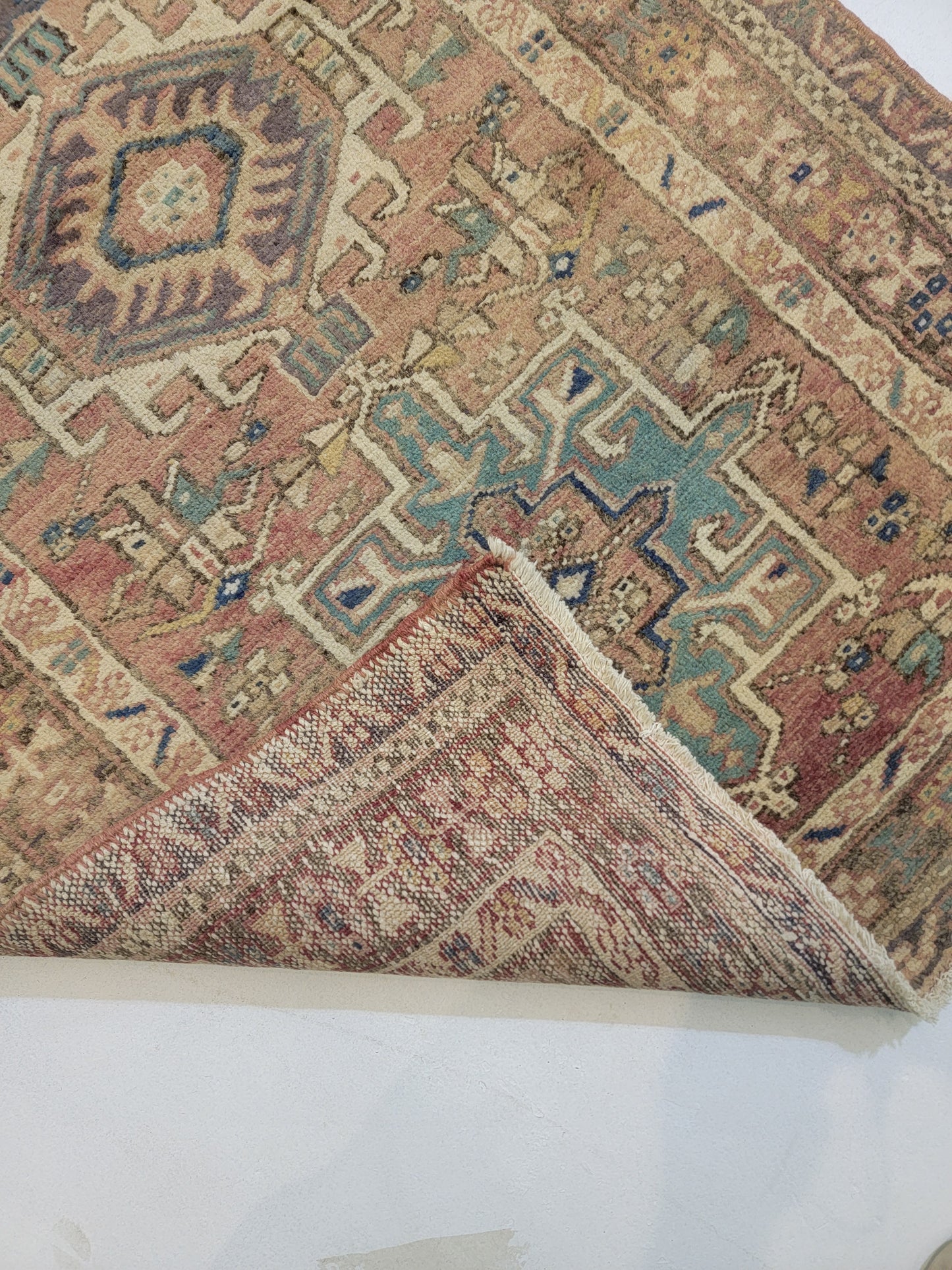 Hand-Knotted Wool Runner Heriz Karajeh 2'11" x 10'9"