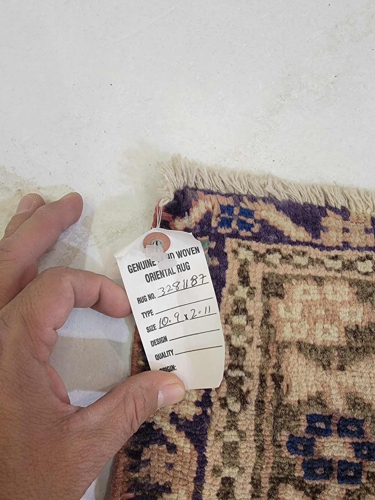 Hand-Knotted Wool Runner Heriz Karajeh 2'11" x 10'9"