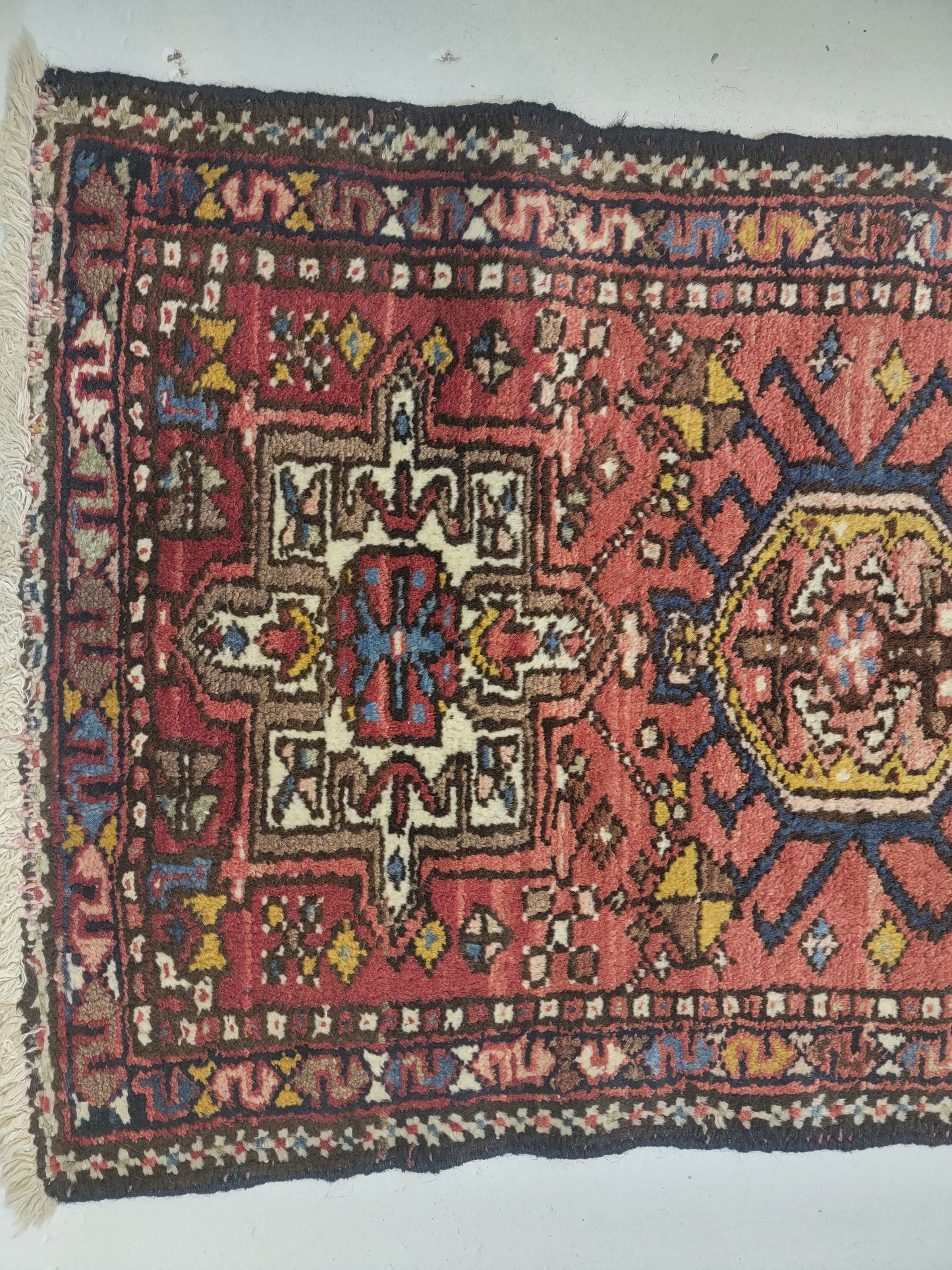 Hand-Knotted Wool Runner Heriz Karajeh 1'11" x 10'10"