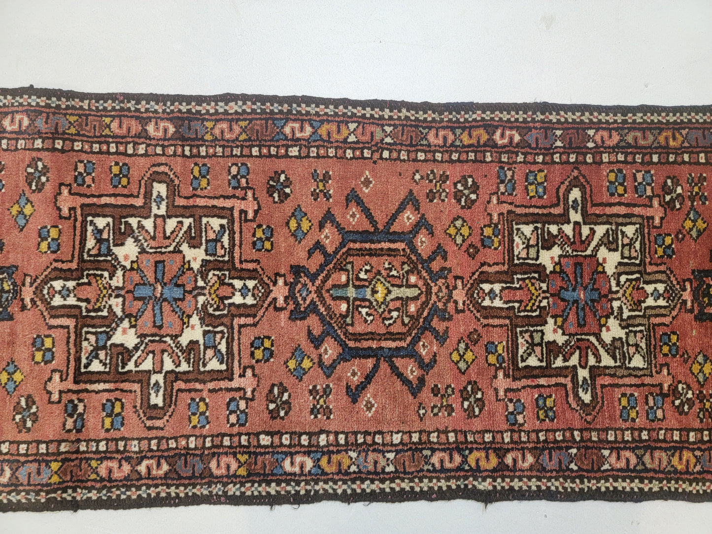 Hand-Knotted Wool Runner Heriz Karajeh 1'11" x 10'10"