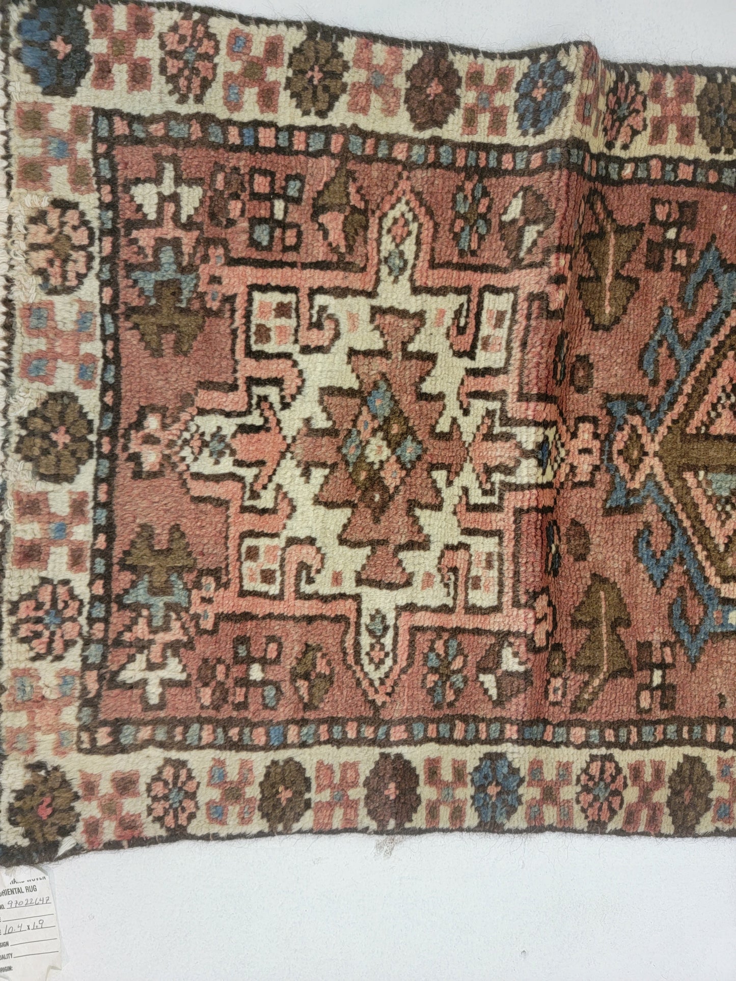 Hand-Knotted Wool Runner Heriz Karajeh 1'9" x 10'4"