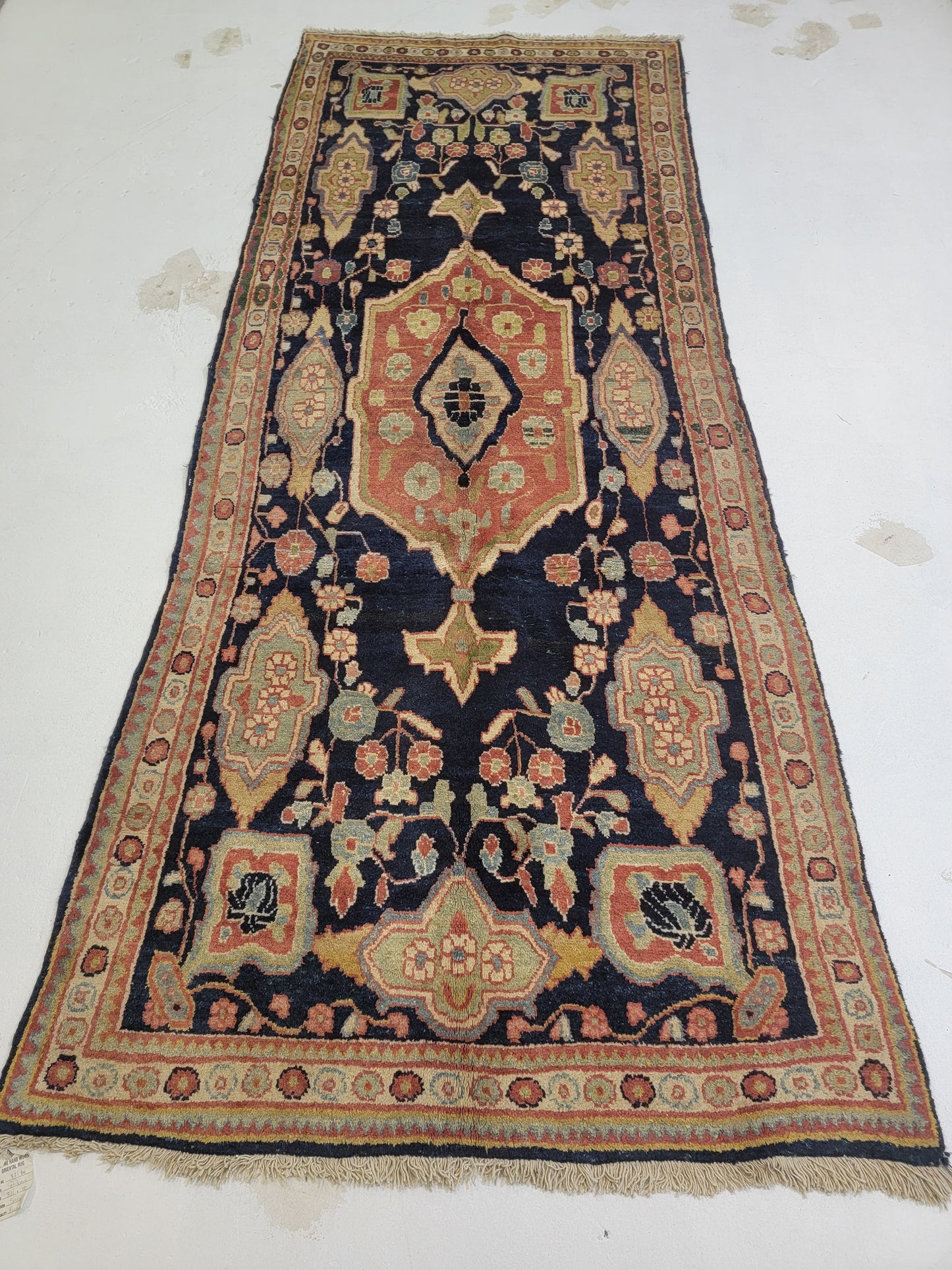 Hand-Knotted Wool Gallery Size Arak 3'11" x 10'