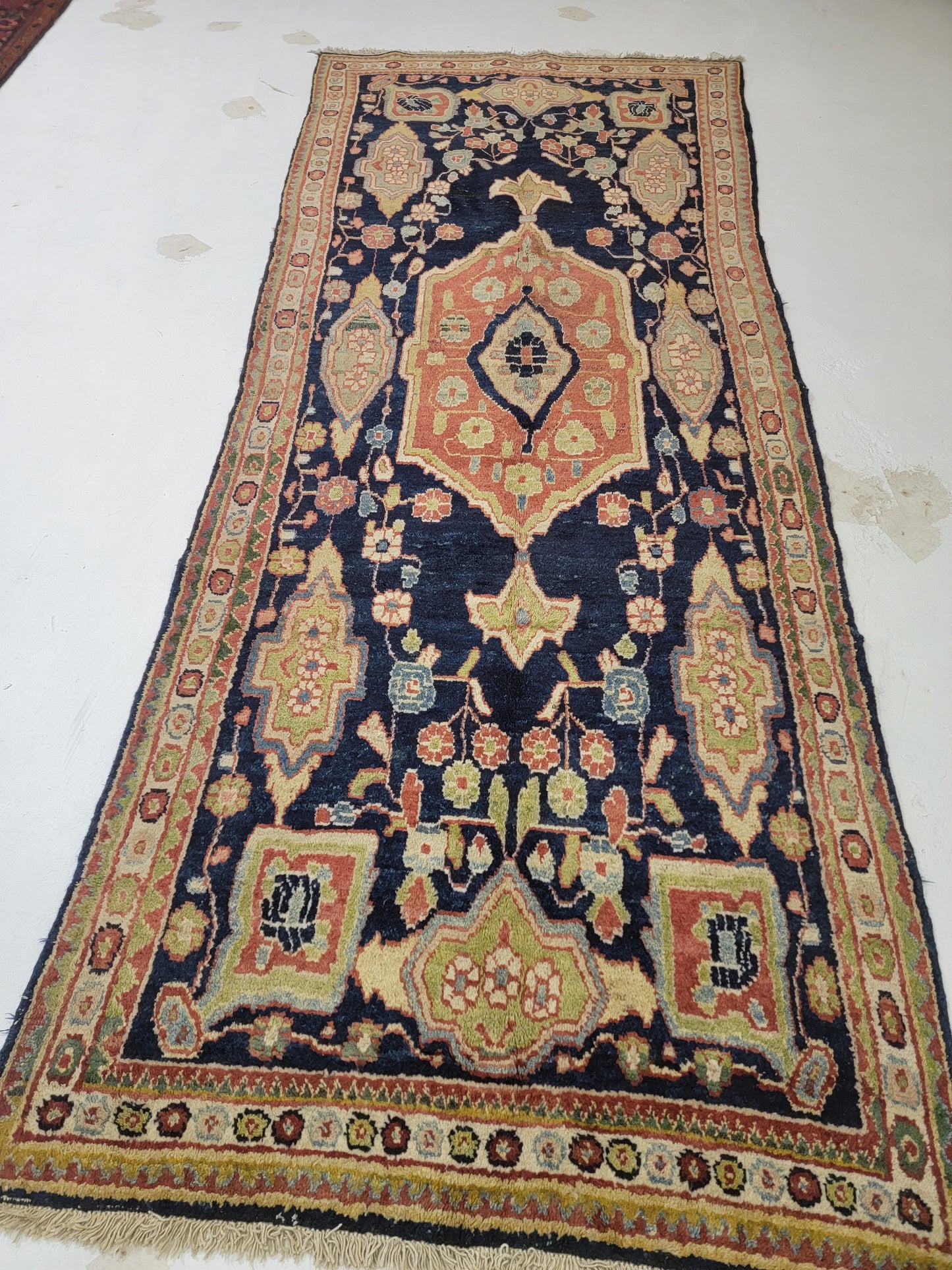 Hand-Knotted Wool Gallery Size Arak 3'11" x 10'