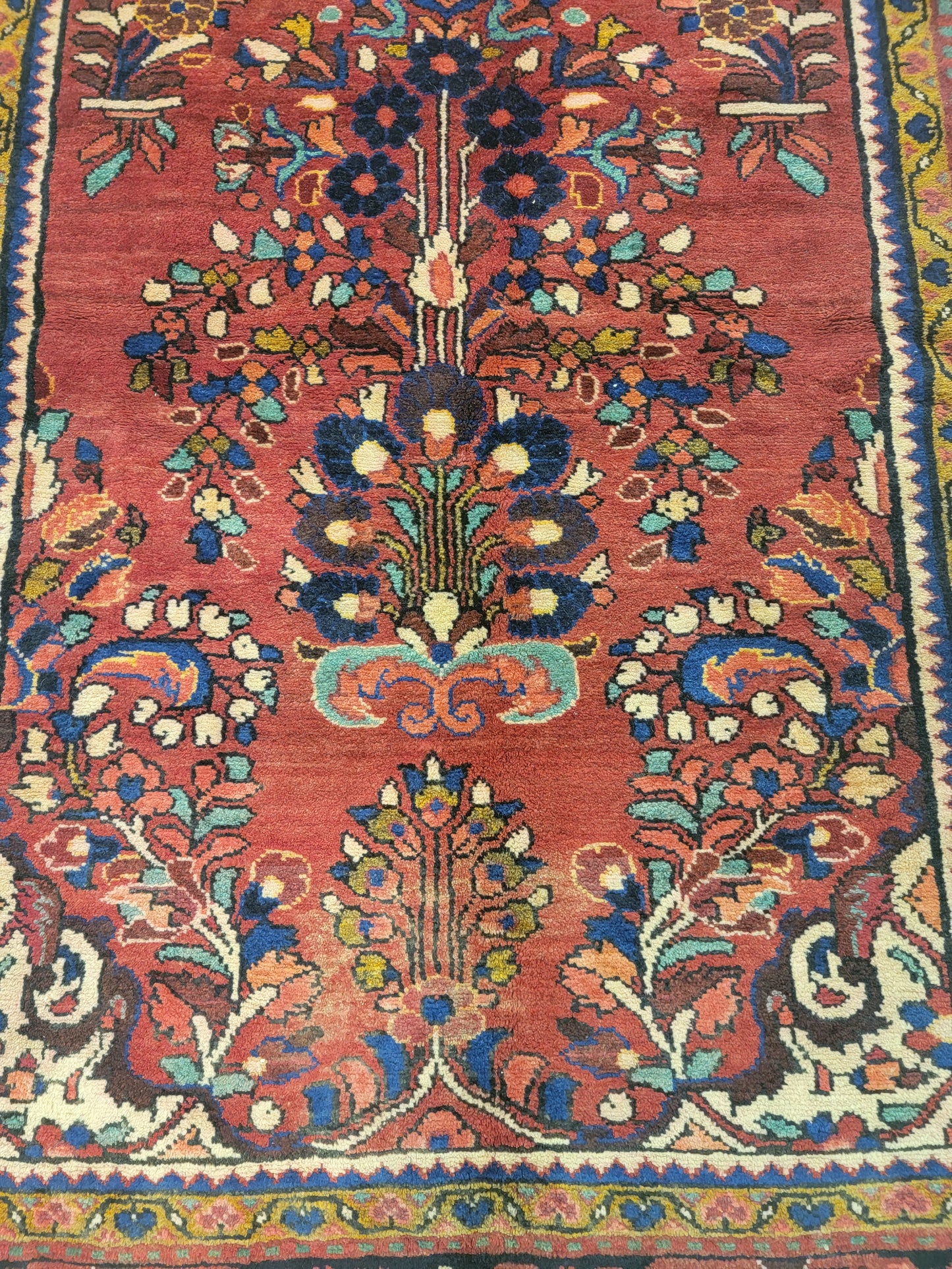 Hand-Knotted Wool Gallery Size Hamedan Borchaloo 4'5" x 13'4"
