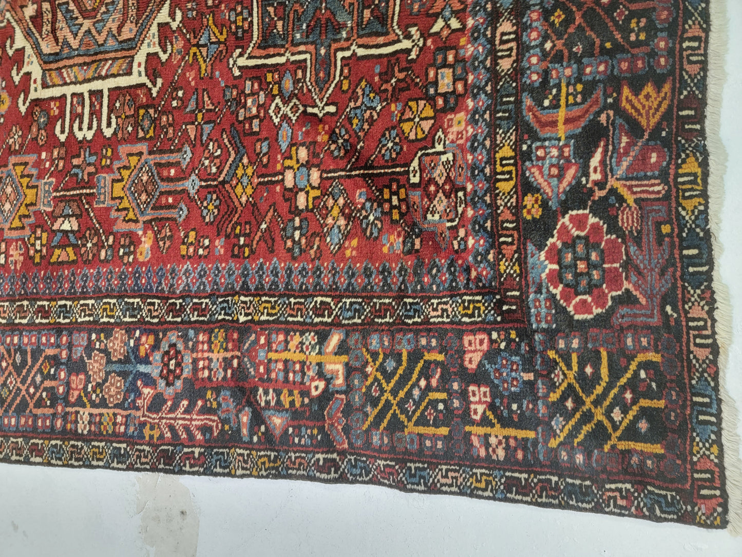 Hand-Knotted Wool Gallery Size Heriz Karajeh 4'10" x 14'5"