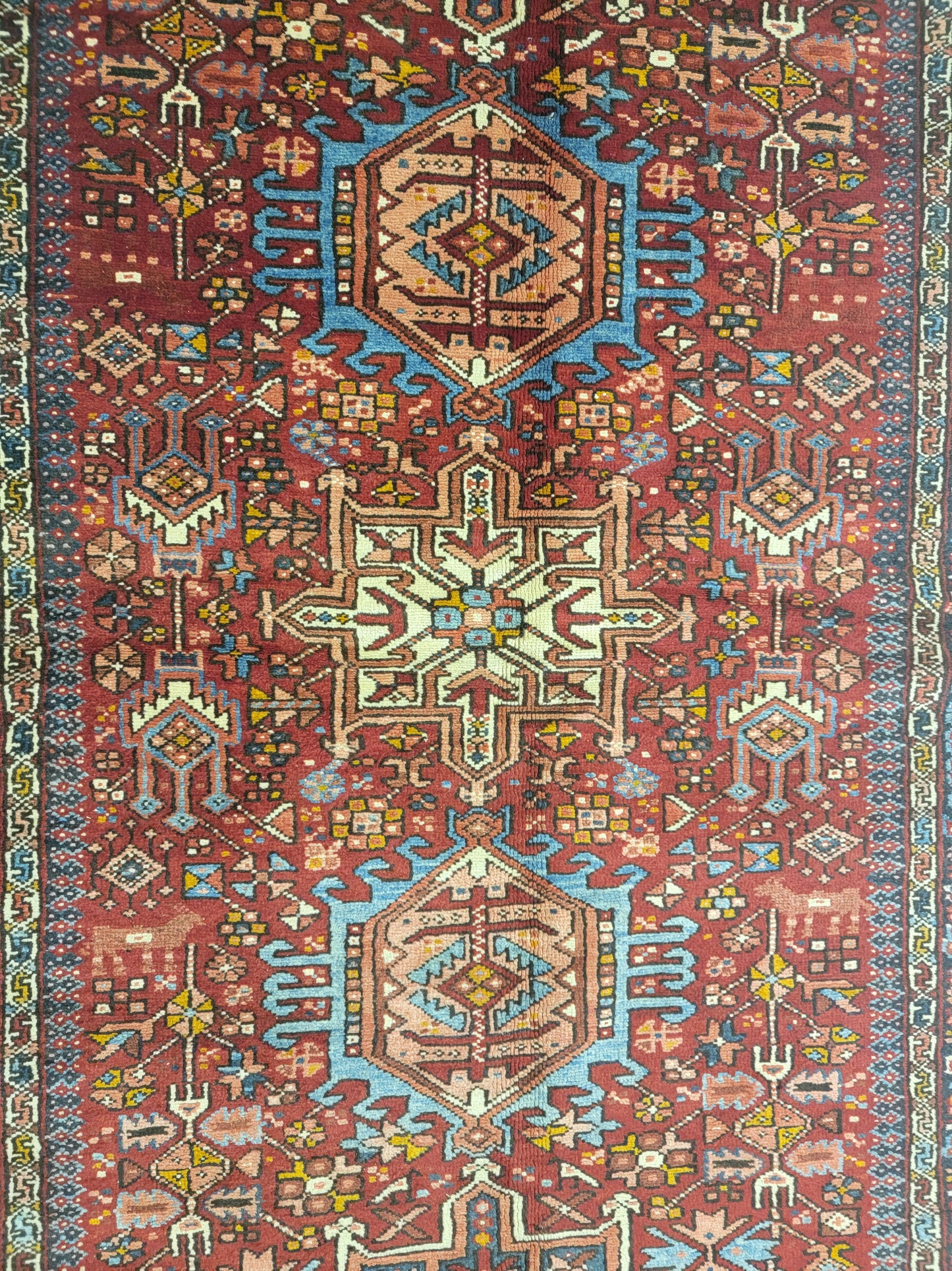 Hand-Knotted Wool Gallery Size Heriz Karajeh 4'10" x 14'5"