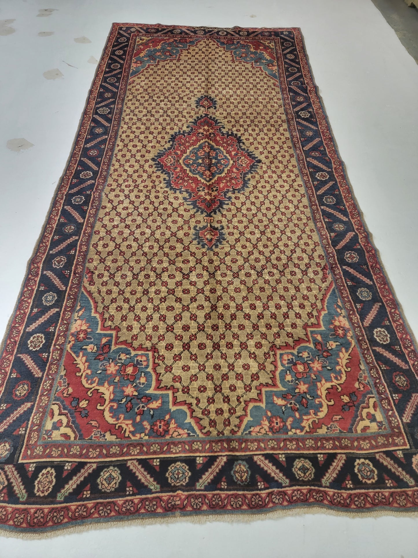 Hand-Knotted Wool Gallery Size Hamedan 4'7" x 10'