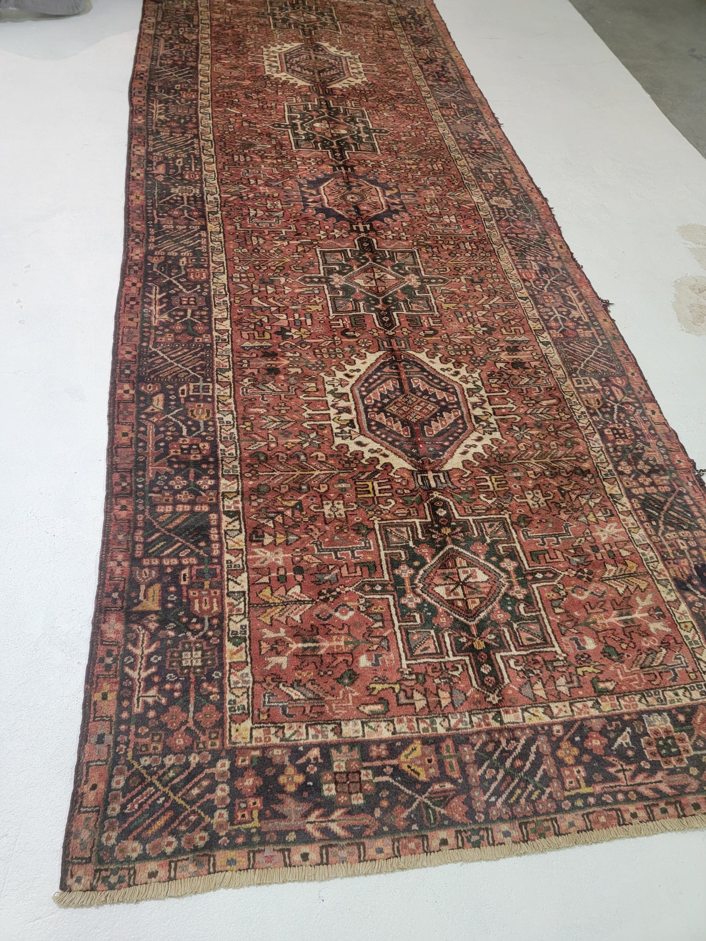 Hand-Knotted Wool Gallery Size Heriz Karajeh 5' x 13'