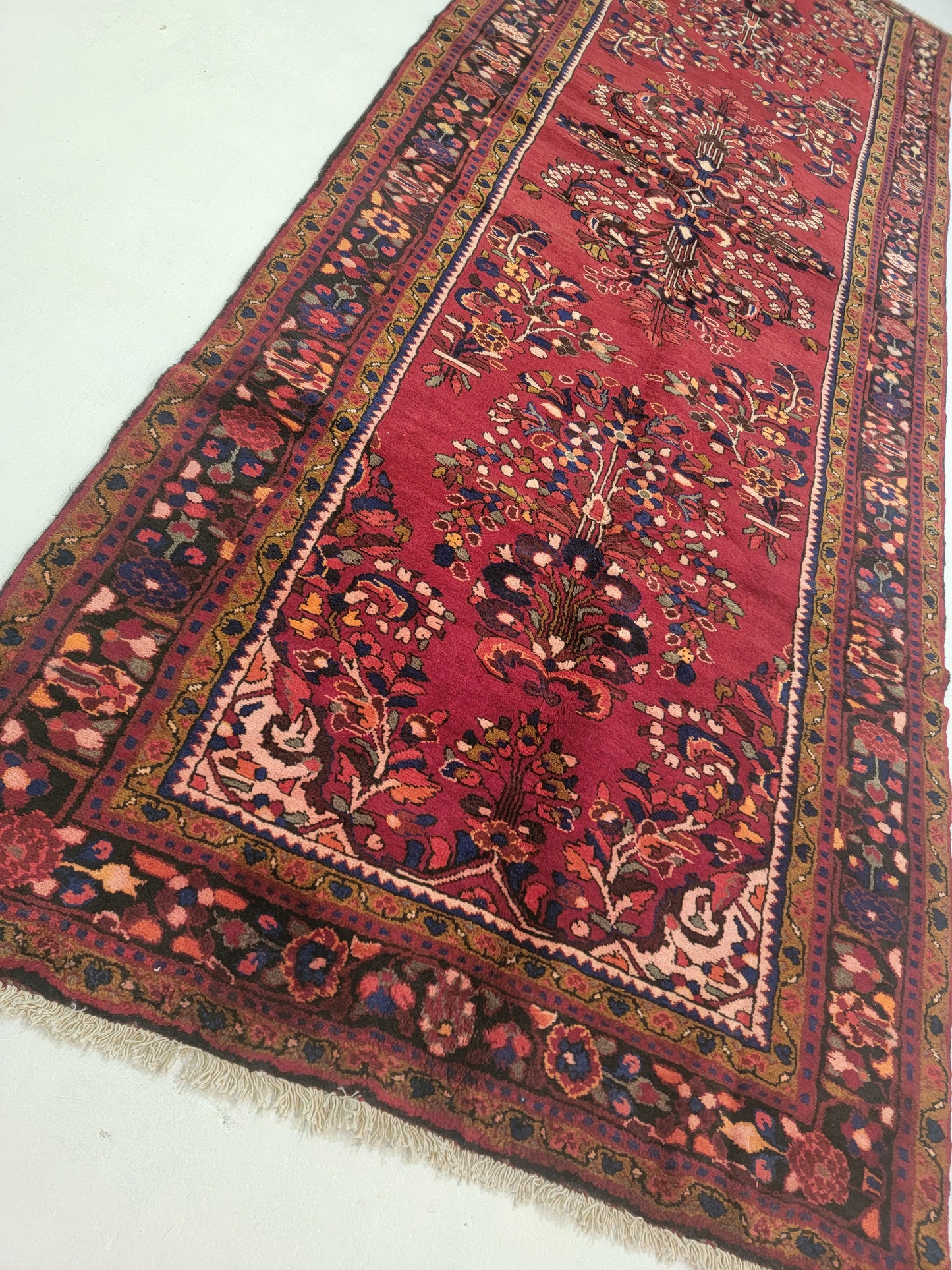 Hand-Knotted Wool Gallery Size Hamedan 5' x 14'4"