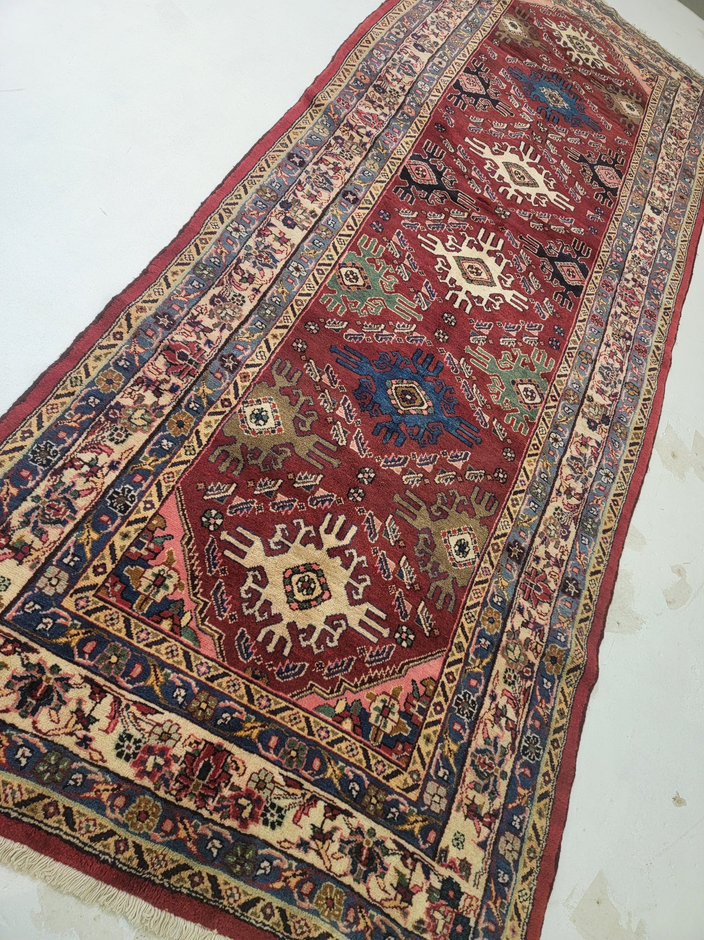 Hand-Knotted Wool Gallery Size Hamedan Nahavand 4'5" x 12'8"