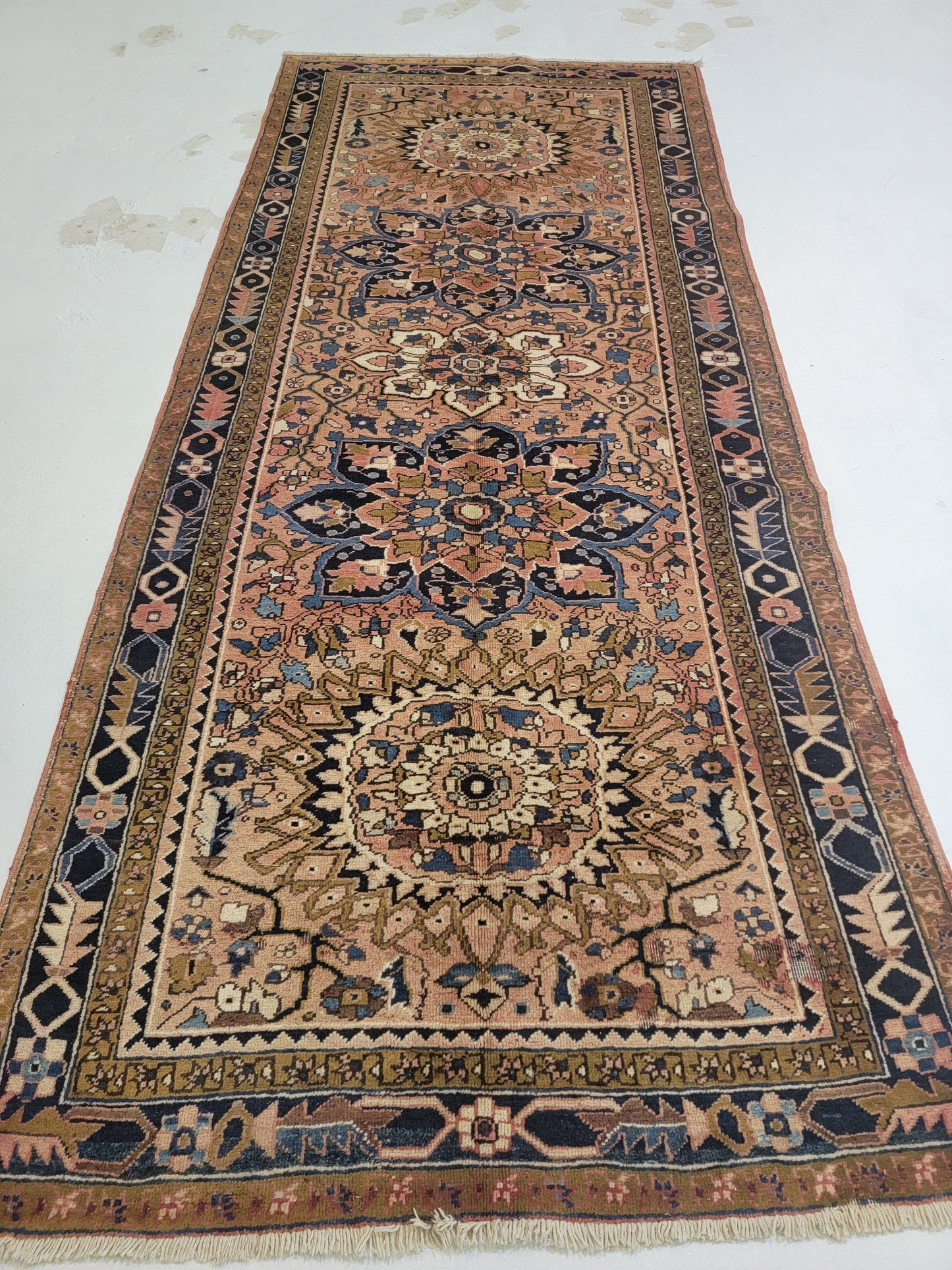 Hand-Knotted Wool Gallery Size Heriz Ahar 4' x 13'