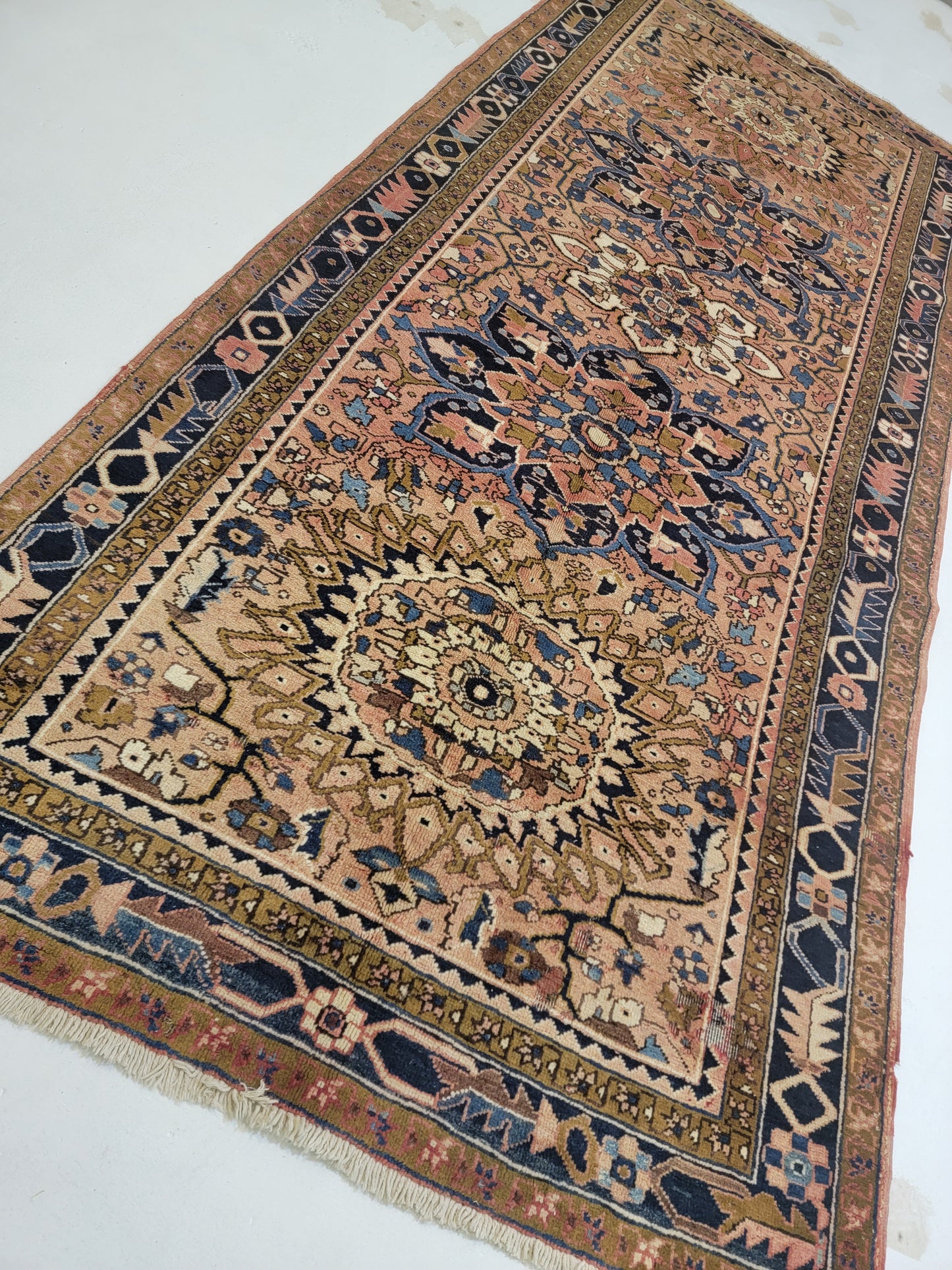 Hand-Knotted Wool Gallery Size Heriz Ahar 4' x 13'