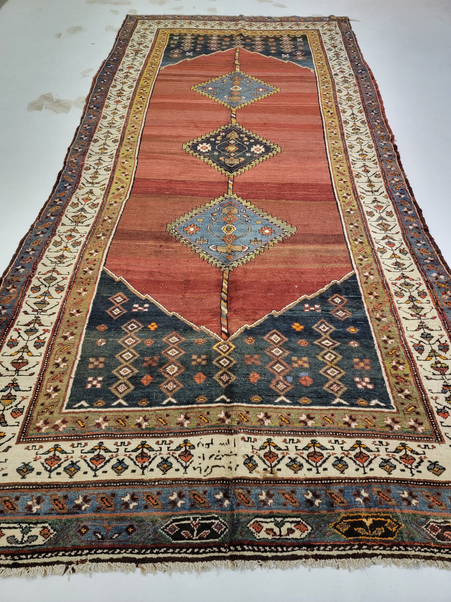 Hand-Knotted Wool Gallery Size Kurdish Malayer 6'2" x 13'2"