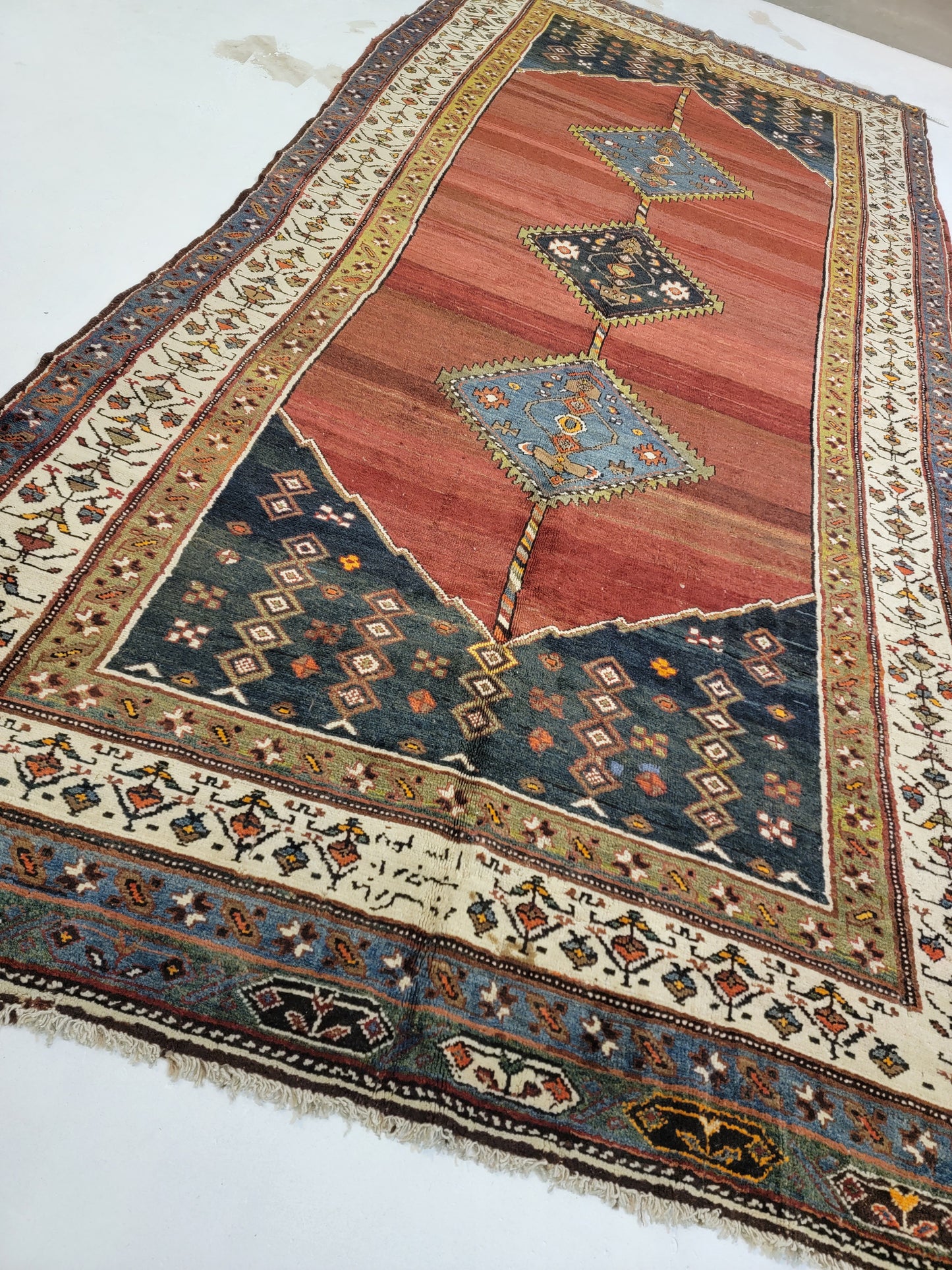 Hand-Knotted Wool Gallery Size Kurdish Malayer 6'2" x 13'2"