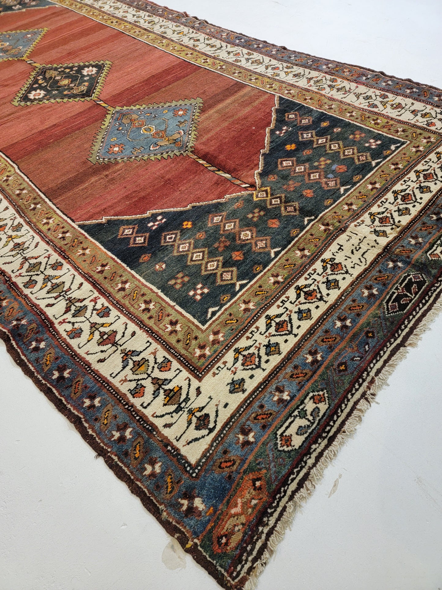 Hand-Knotted Wool Gallery Size Kurdish Malayer 6'2" x 13'2"