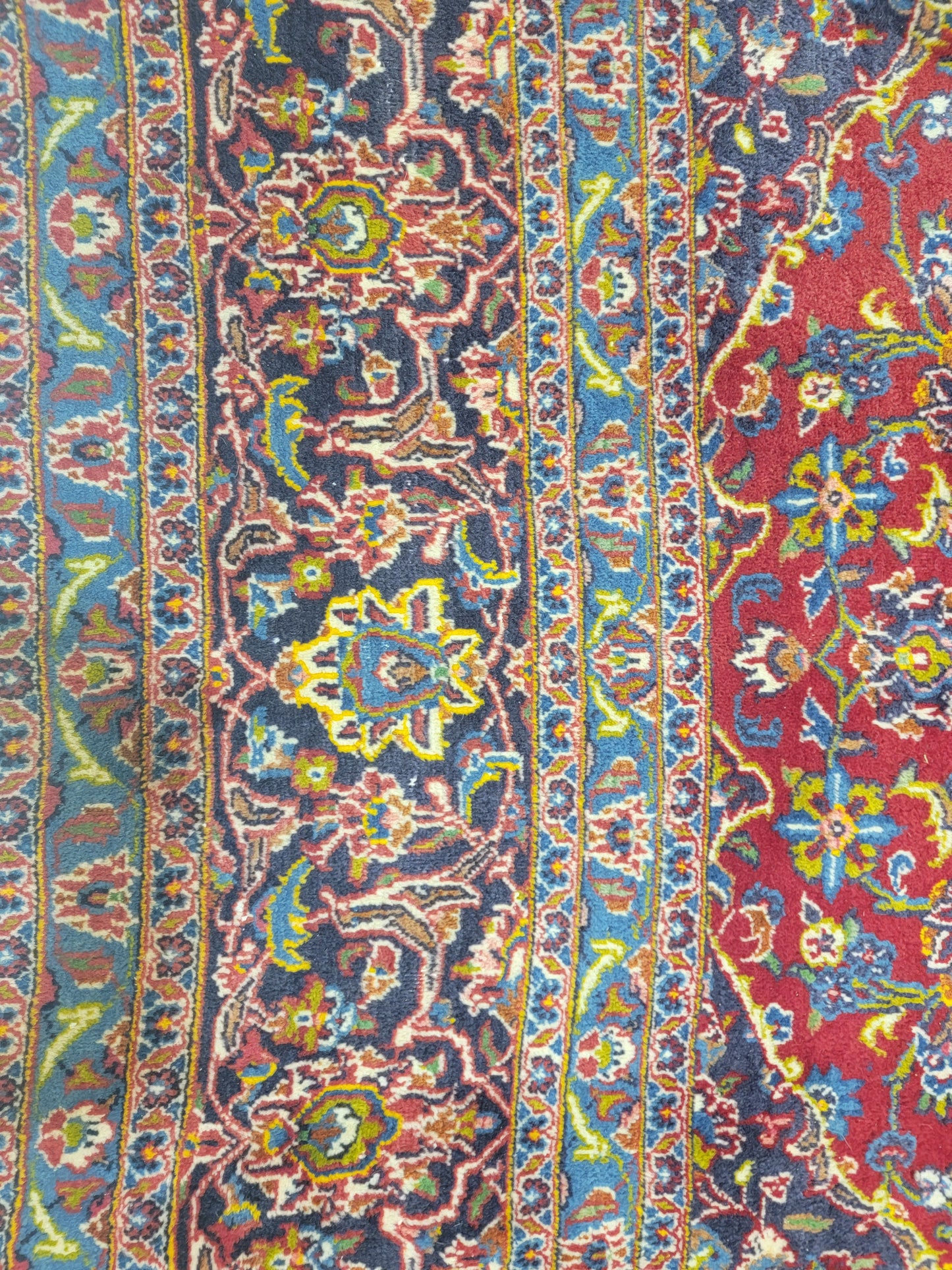 Hand-Knotted Wool Rug Kashan 9'9" x 12'11"