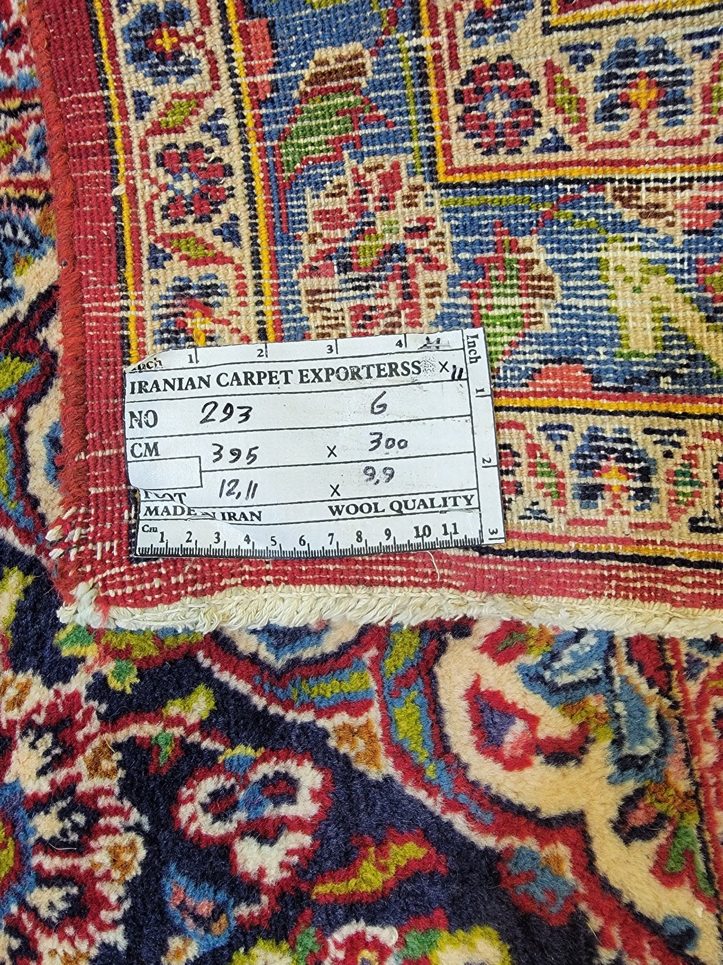 Hand-Knotted Wool Rug Kashan 9'9" x 12'11"
