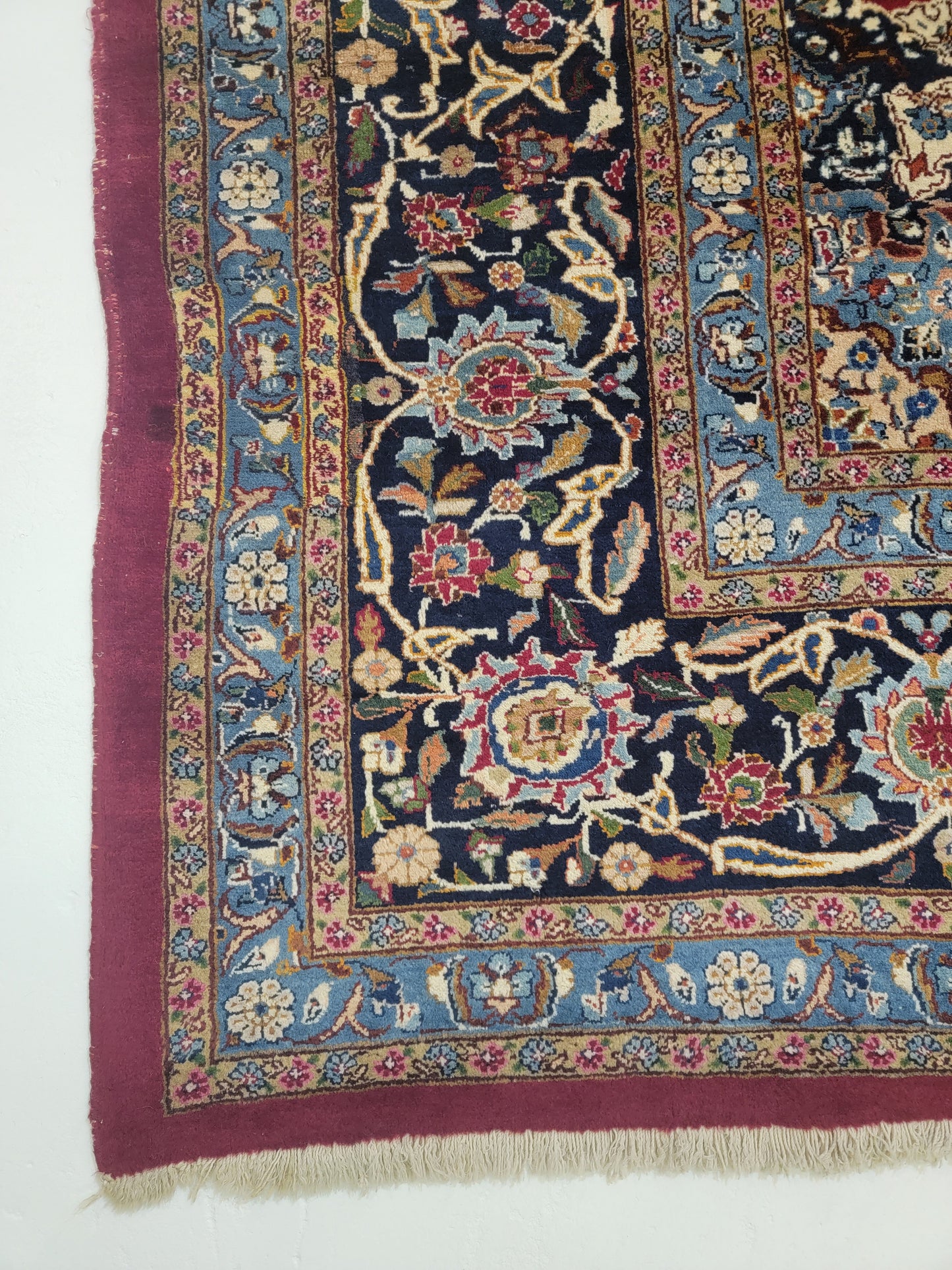 Hand-Knotted Wool Rug Mashad Sabzevar 10'1" x 13'2"