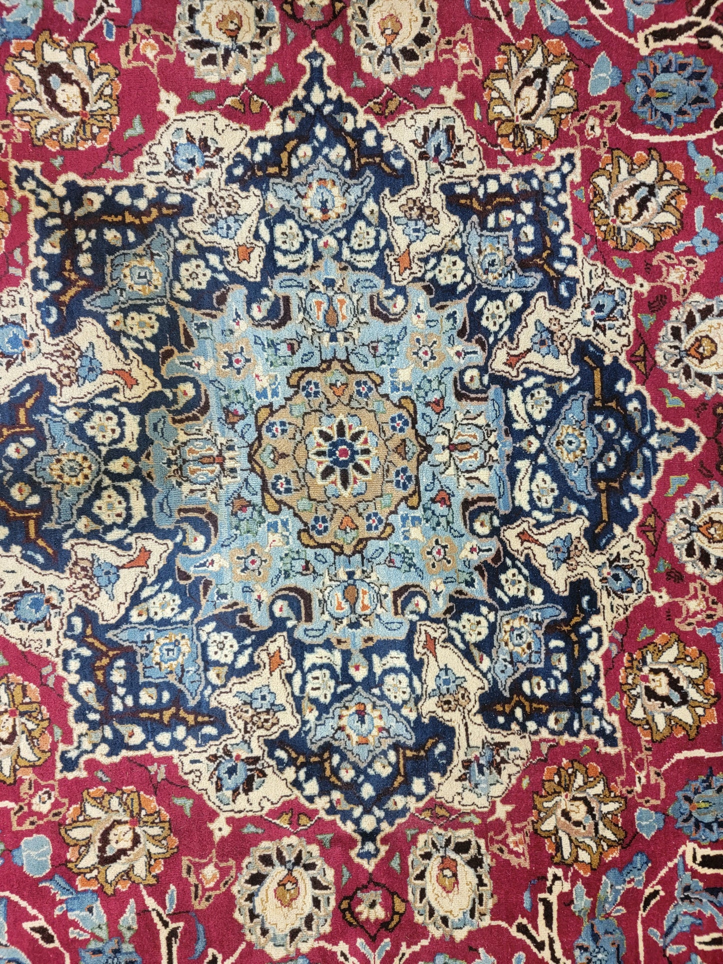 Hand-Knotted Wool Rug Mashad Sabzevar 10'1" x 13'2"
