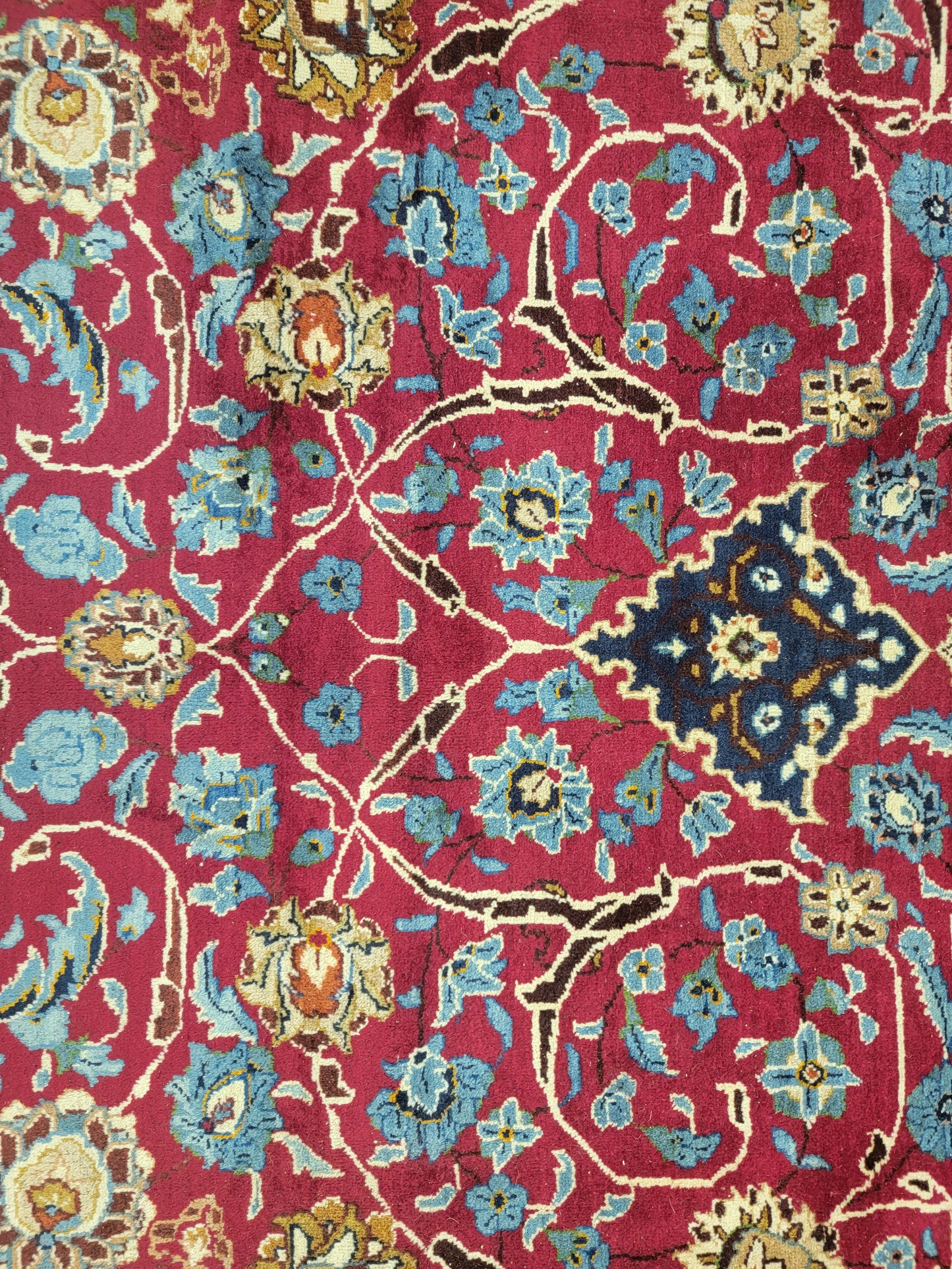 Hand-Knotted Wool Rug Mashad Sabzevar 10'1" x 13'2"