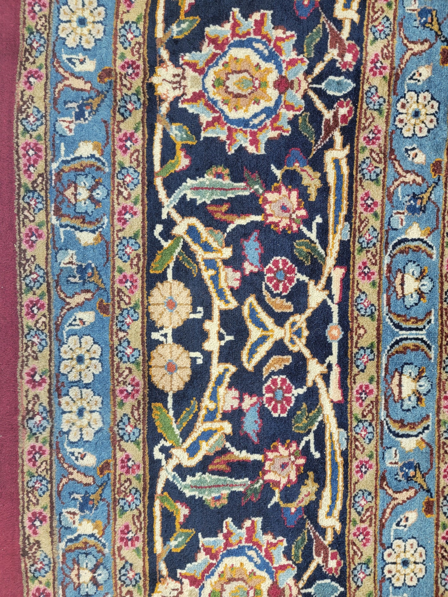 Hand-Knotted Wool Rug Mashad Sabzevar 10'1" x 13'2"