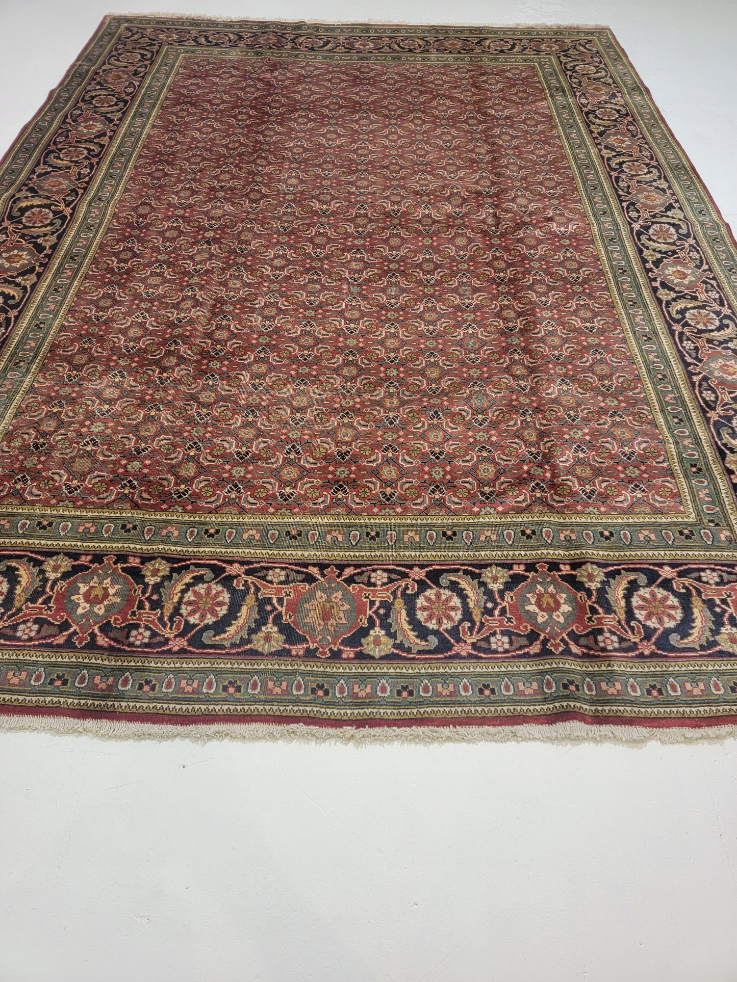 Hand-Knotted Wool Rug Tabriz 9'6" x 12'11"