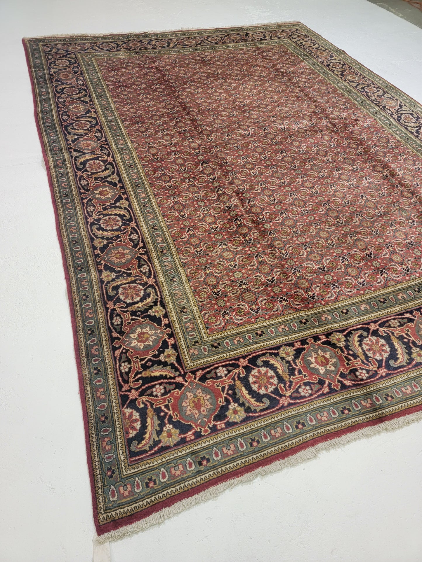Hand-Knotted Wool Rug Tabriz 9'6" x 12'11"