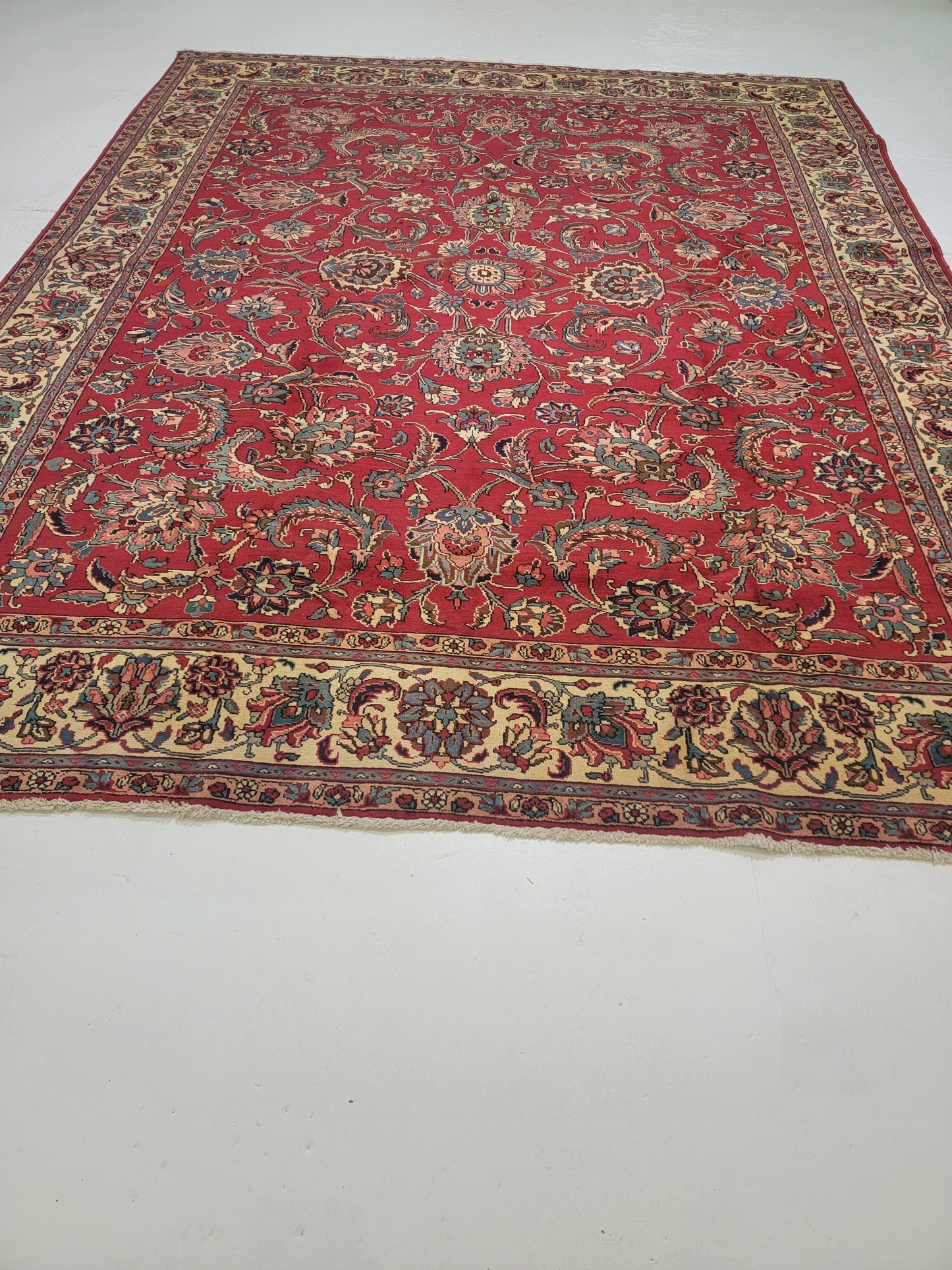 Hand-Knotted Wool Rug Tabriz 9'10" x 12'10"