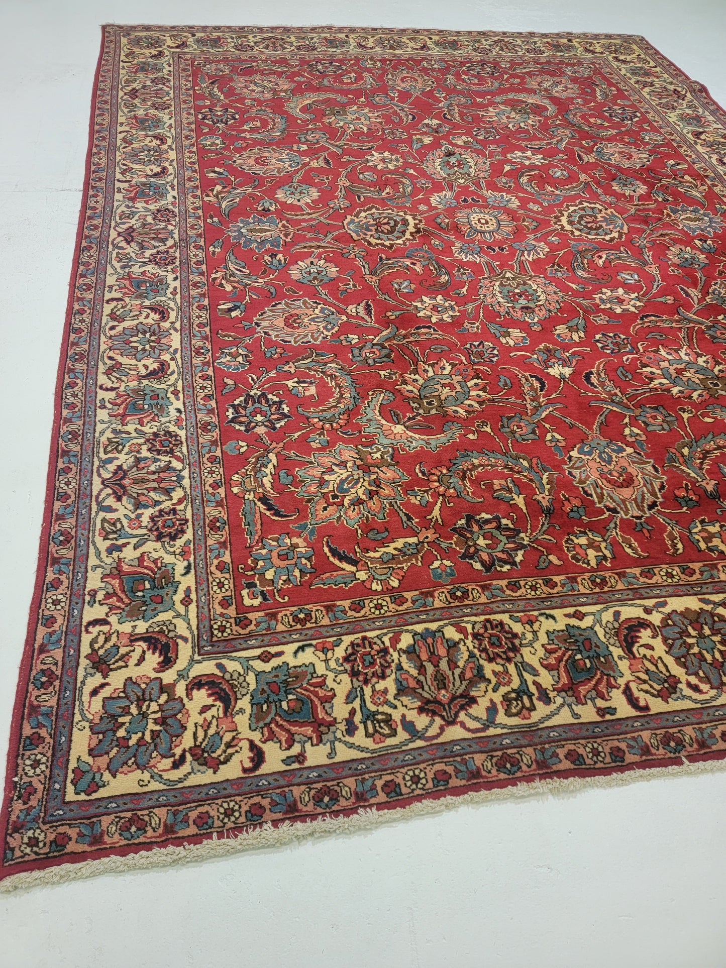 Hand-Knotted Wool Rug Tabriz 9'10" x 12'10"