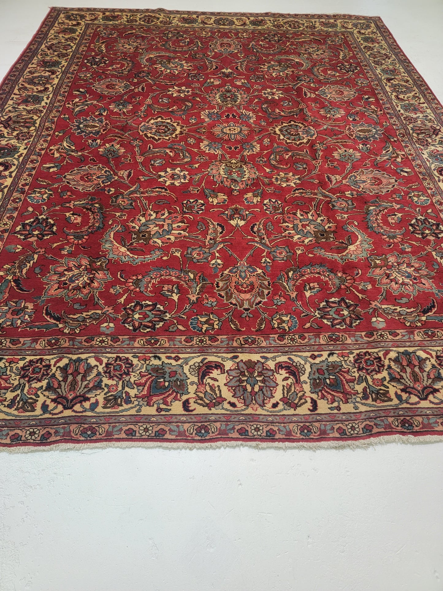 Hand-Knotted Wool Rug Tabriz 9'10" x 12'10"