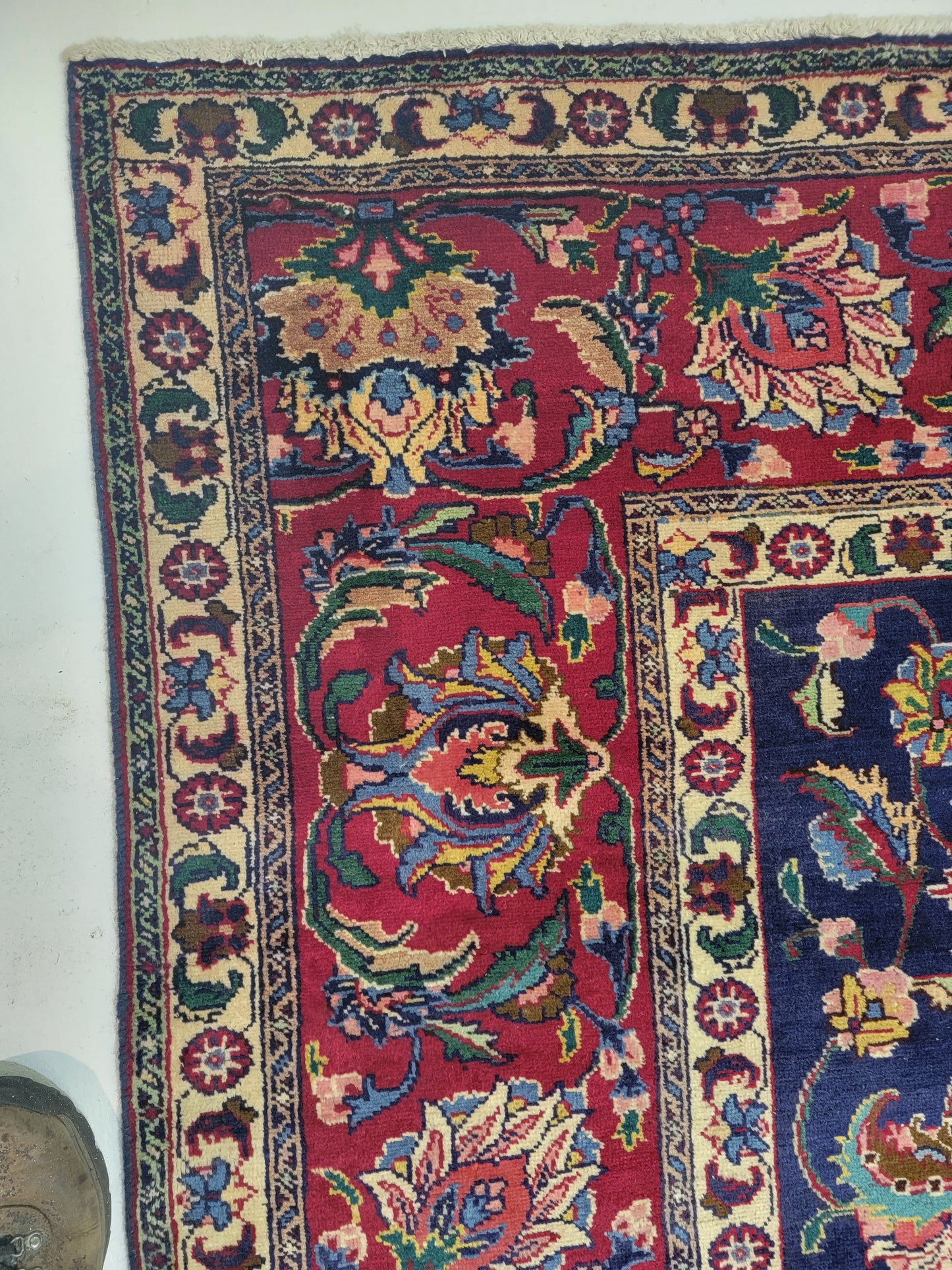 Hand-Knotted Wool Rug Tabriz Signed 10' x 12'10"