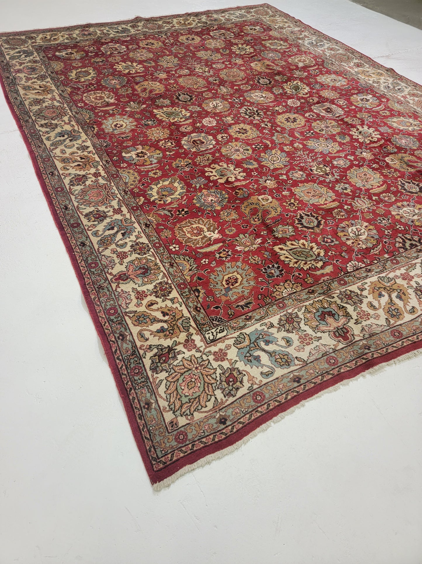 Hand-Knotted Wool Rug Tabriz 10' x 12'11"