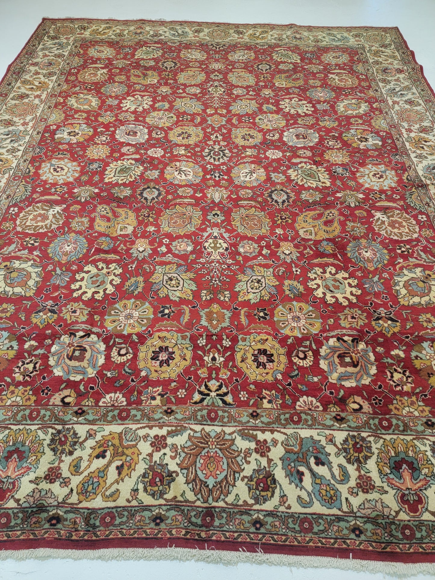Hand-Knotted Wool Rug Tabriz 10' x 12'11"