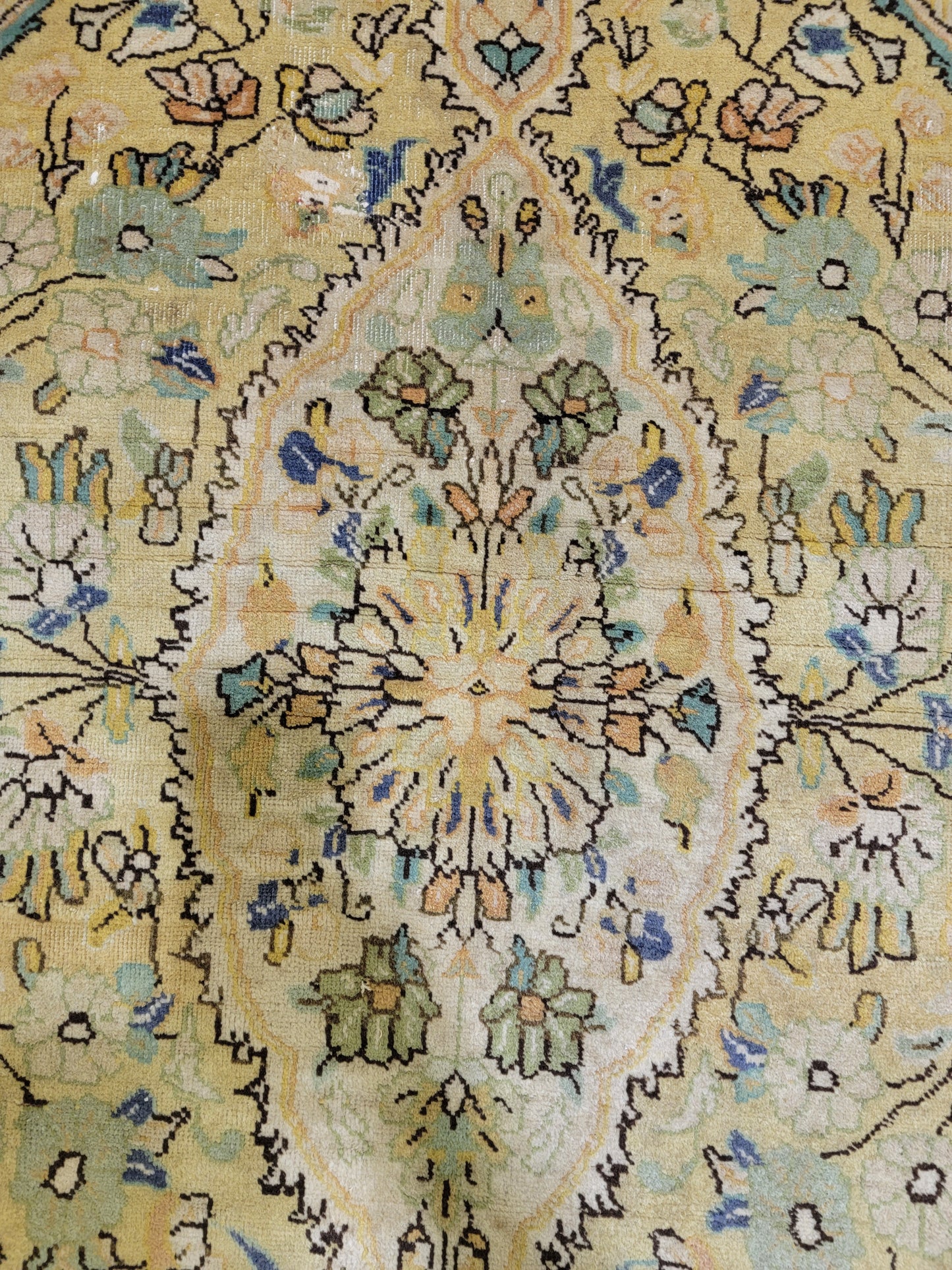 Hand-Knotted Wool Rug Tabriz Tabatabaei 9'7" x 11'8"