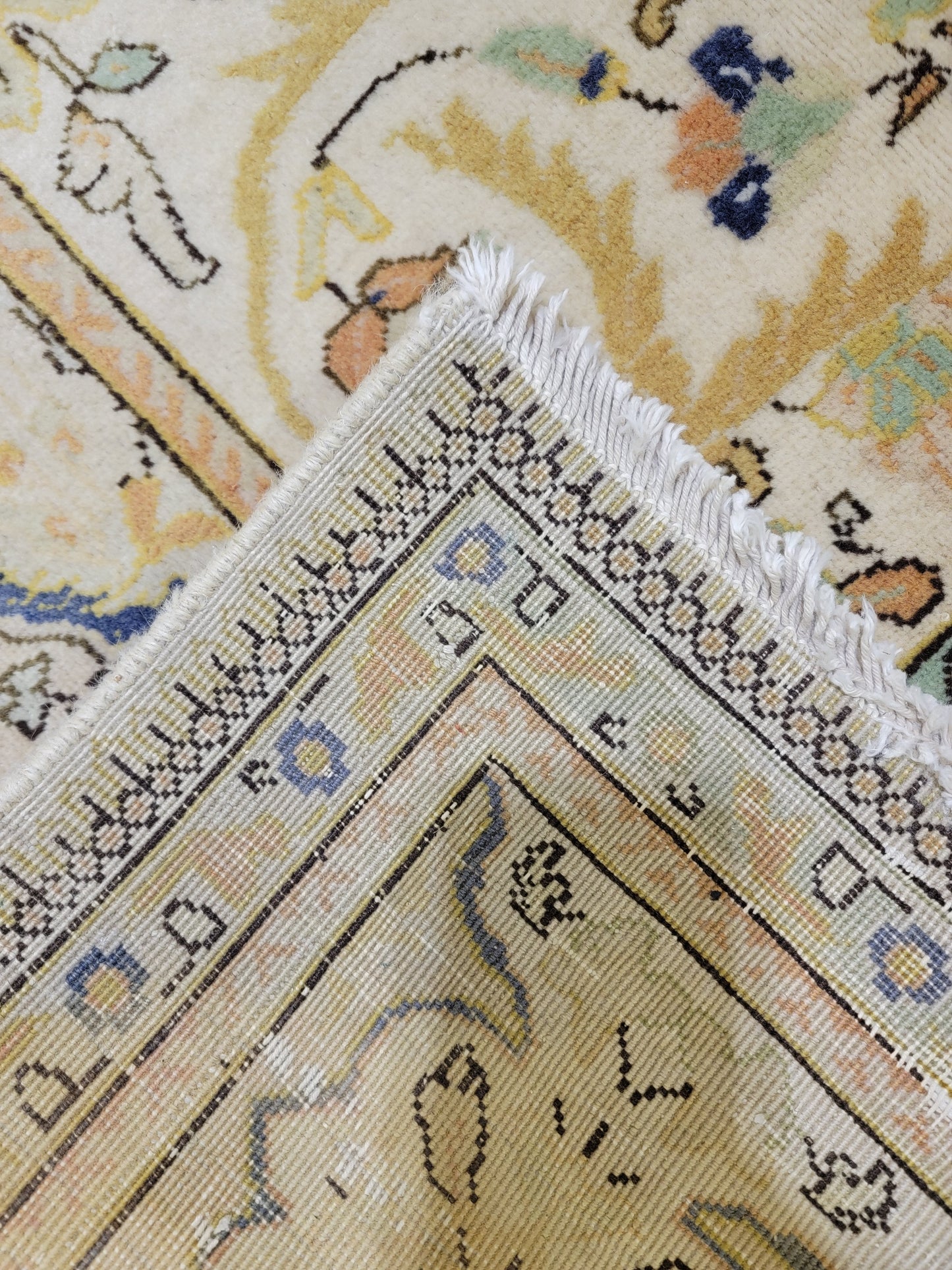 Hand-Knotted Wool Rug Tabriz Tabatabaei 9'7" x 11'8"